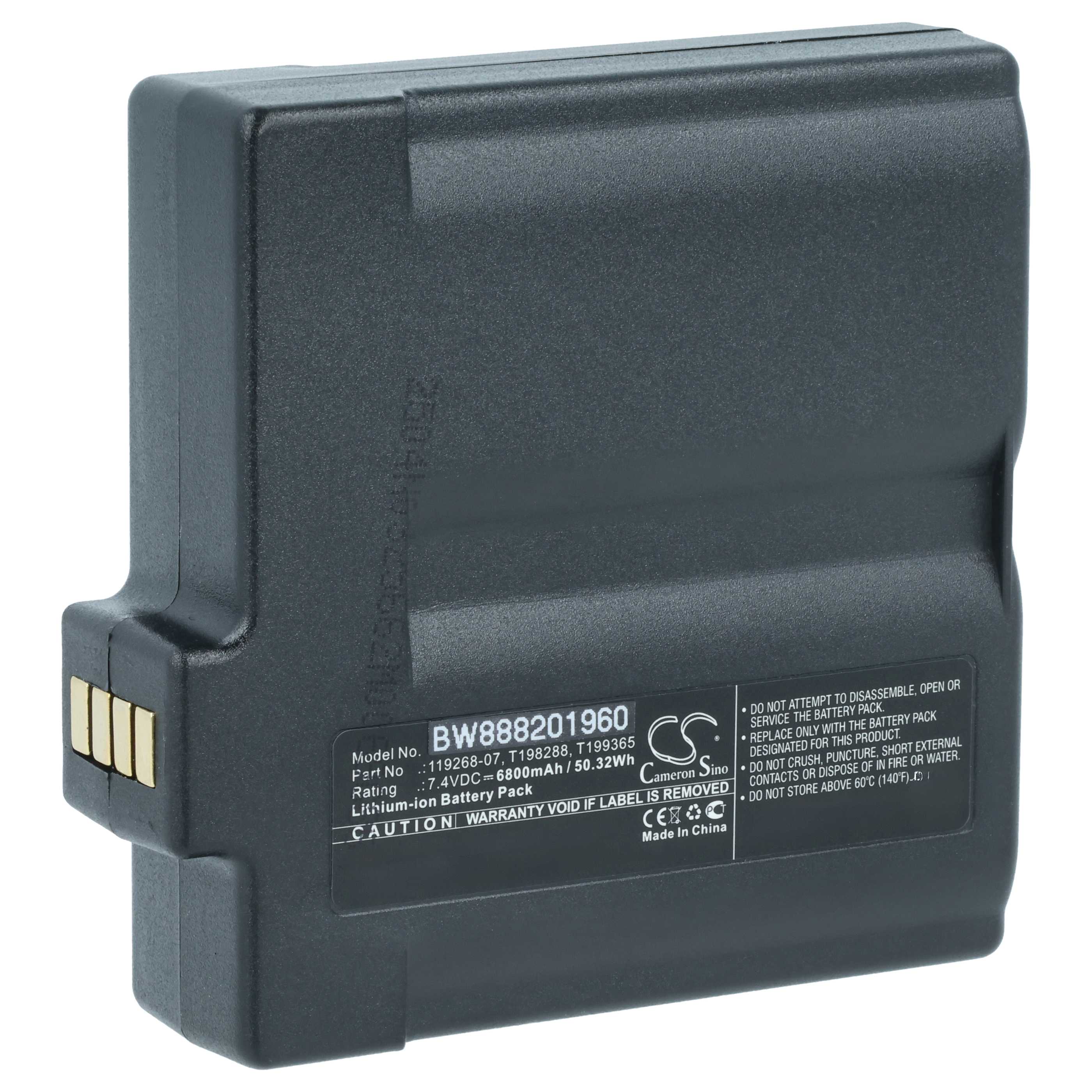 Thermal Imaging Camera Battery replaces Flir T198288, 119268-07, T199365AAC, T199365 - 6800 mAh 7.4 V Li-Ion