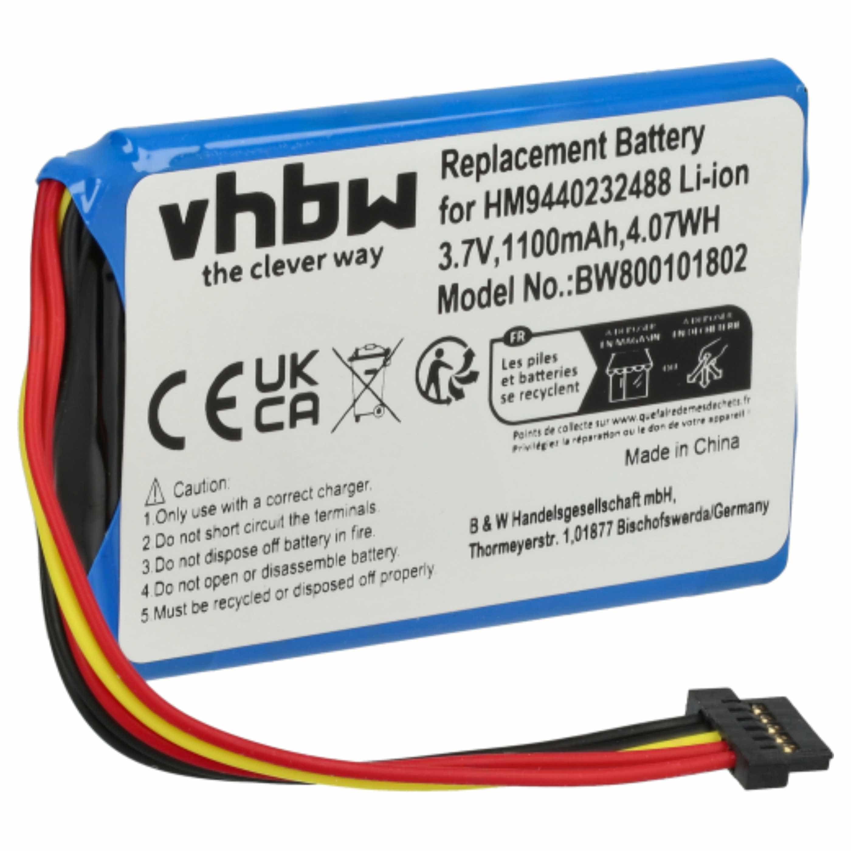 Akumulator do nawigacji GPS zamiennik TomTom HM9420236853, AHL03711008 - 1100 mAh 3,7 V Li-Ion
