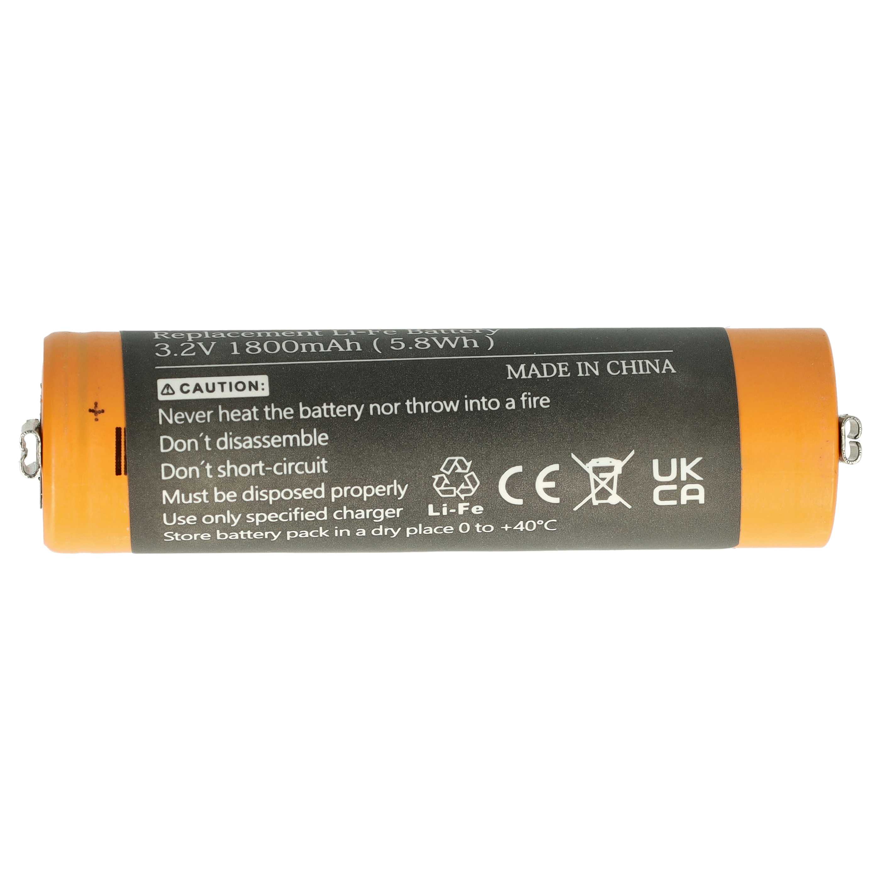 Batterie remplace Moser 1884-7102 pour tondeuse à cheveux - 1800mAh 3,2V Li-ion