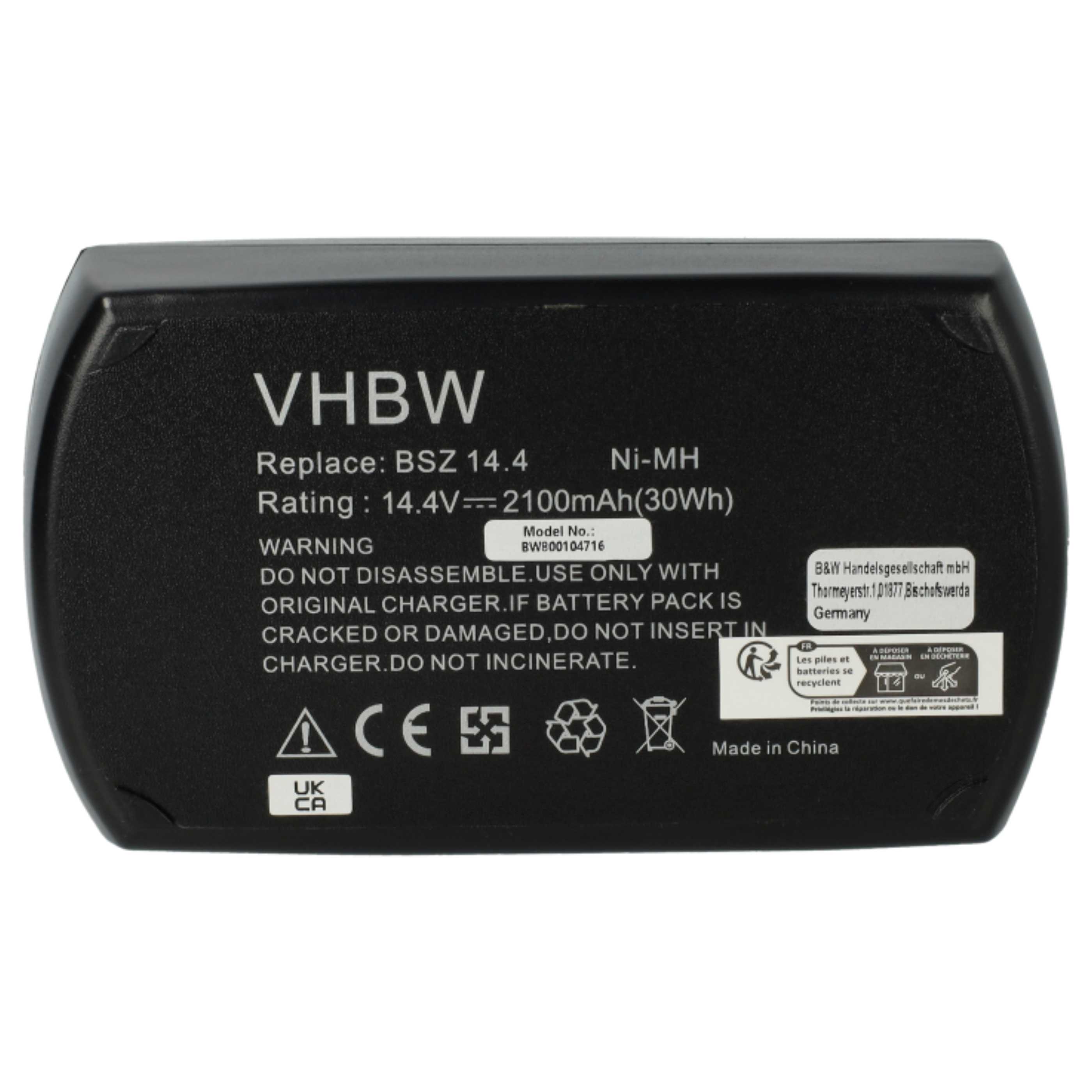 3x Akumulator do elektronarzędzi zamiennik Metabo 6.25475, 6.25476, 6.25482, 6.25481 - 2,1 Ah 14,4 V NiMH