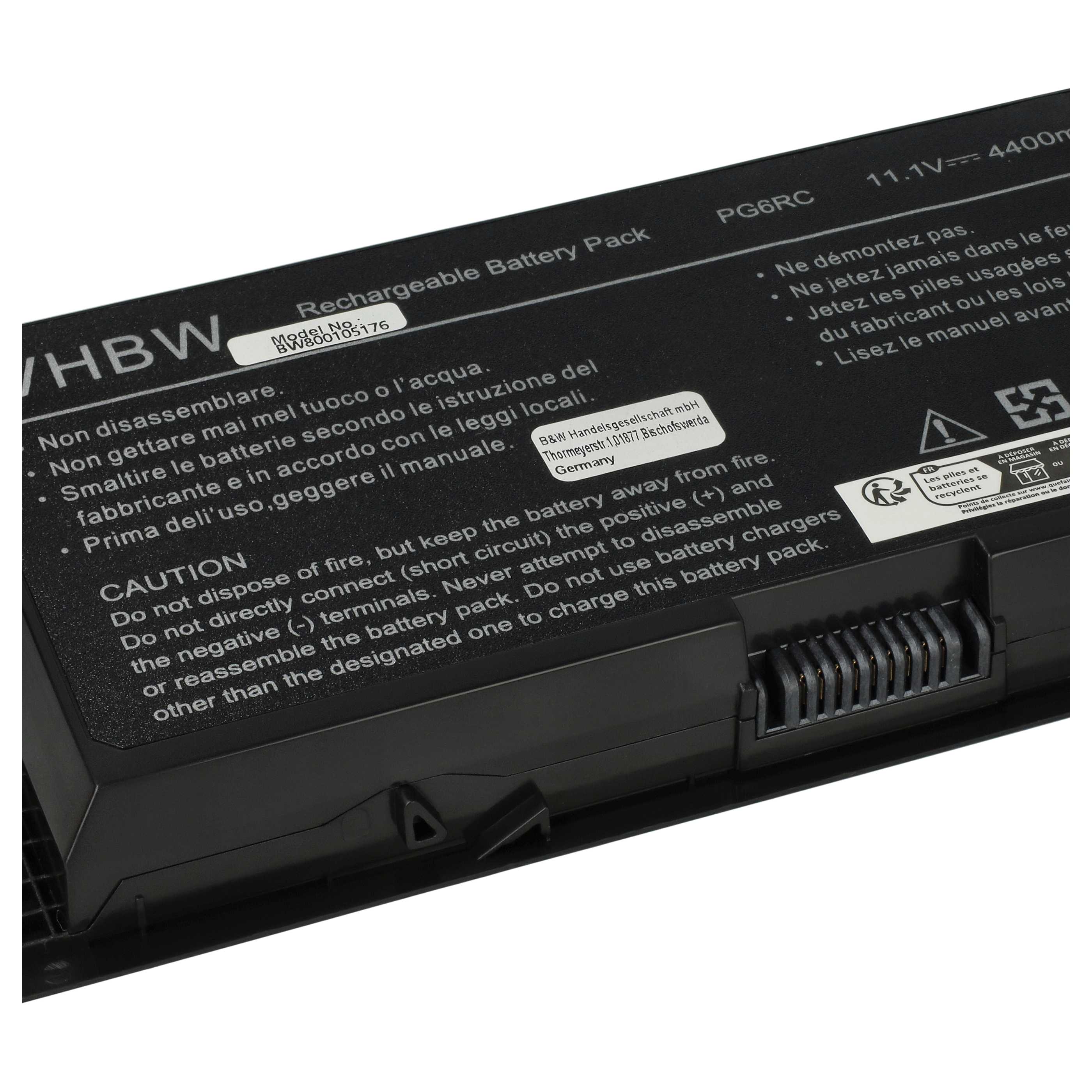 Akumulator do laptopa zamiennik Dell 0JHYP2, 0FVWT4, 0R7PND, 0PG6RC, 0RY6WH - 4400 mAh 11,1 V Li-Ion, czarny