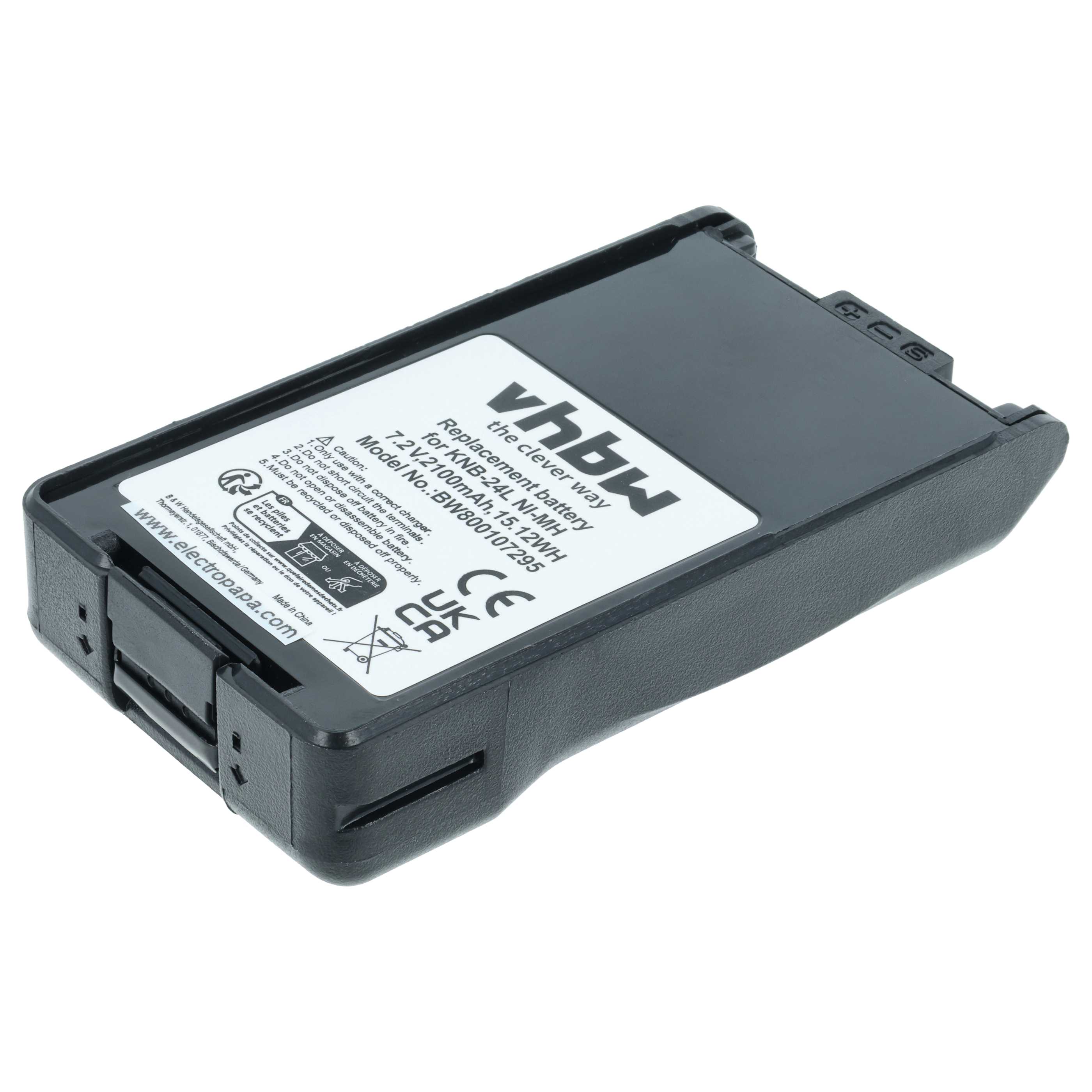 Batteria sostituisce Kenwood KNB-24L, KNB-24LX, KNB-24, KNB-24Li per dispositivo radio - 2100mAh 7,2V NiMH