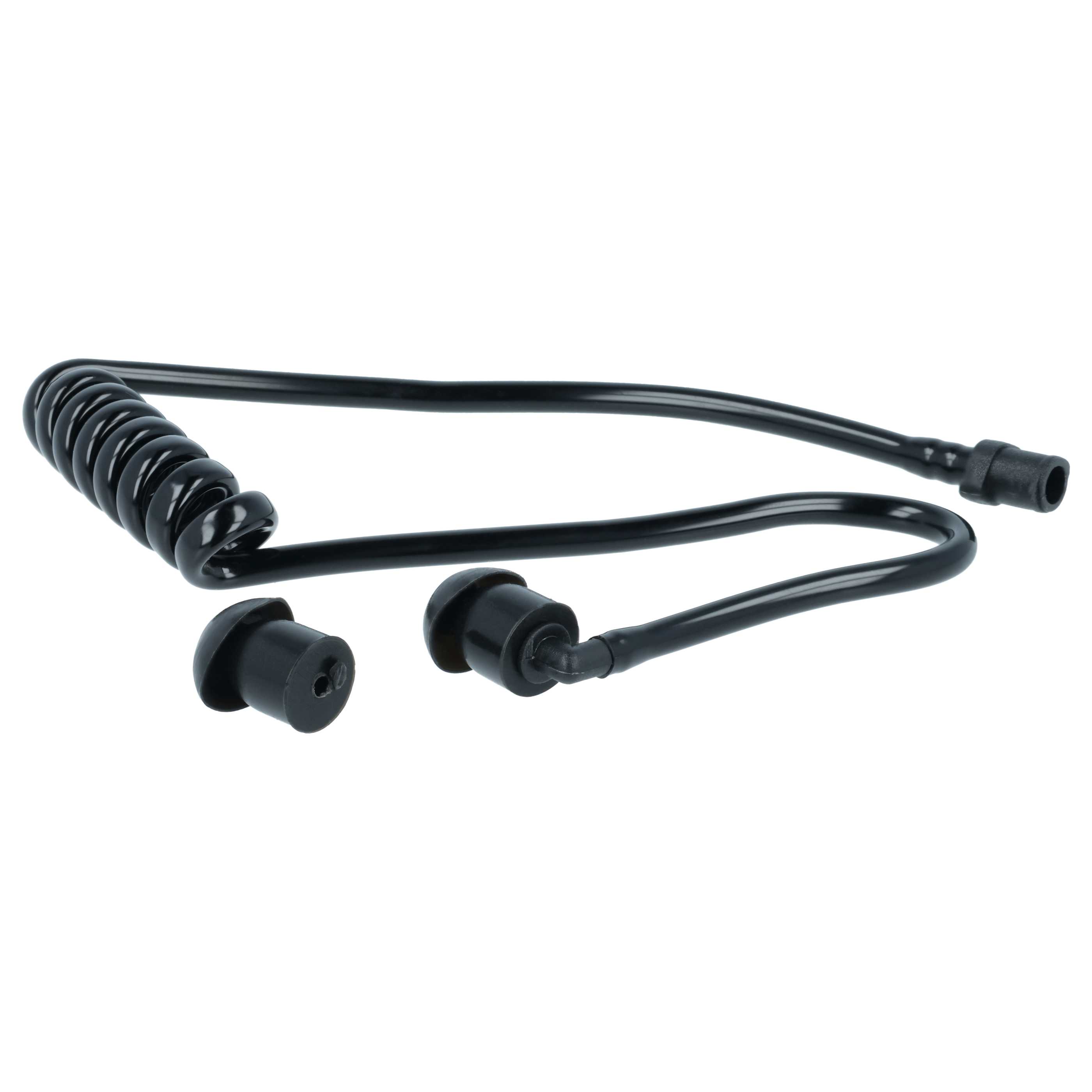 5x Sound Tube suitable for Headset - Incl. 10x ear plug, Black, Transparent