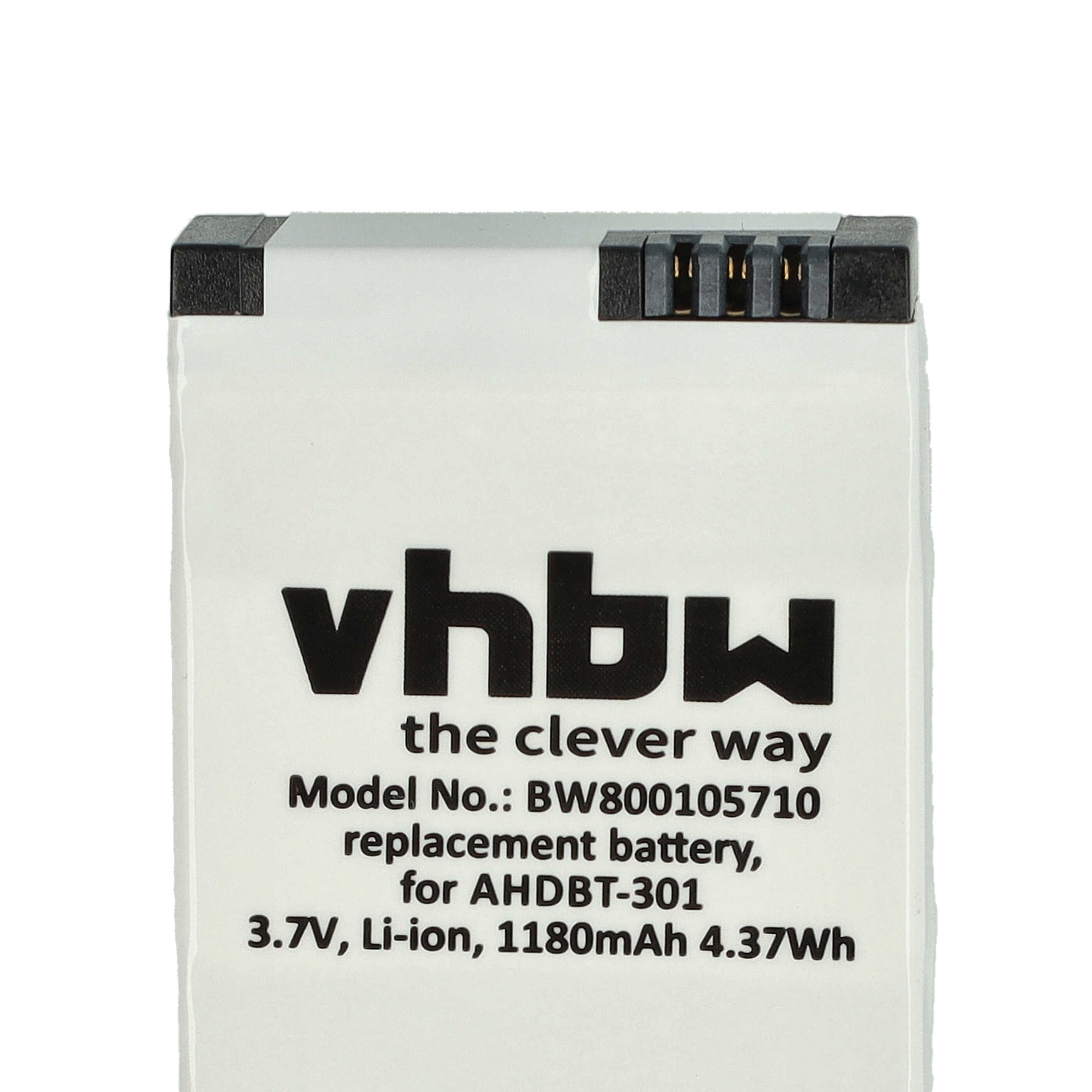Videocamera Battery Replacement for GoPro AHDBT-201 - 1180mAh 3.7V Li-polymer