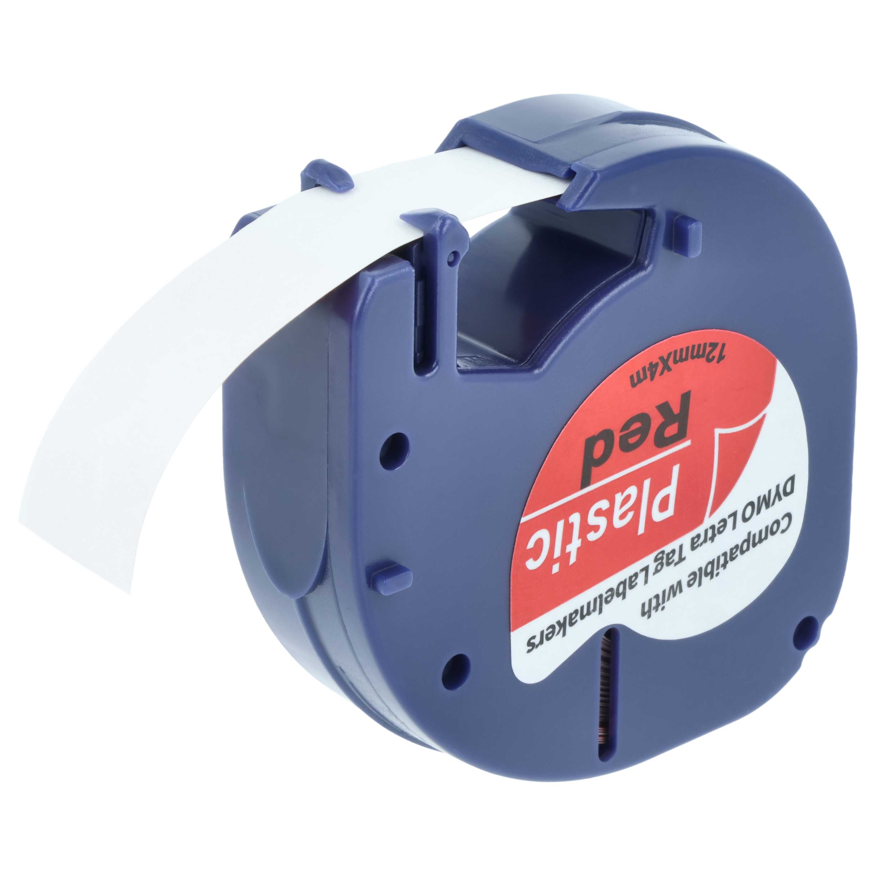Label Tape replaces Dymo S0721630, 91203 - 12 mm Black to Red