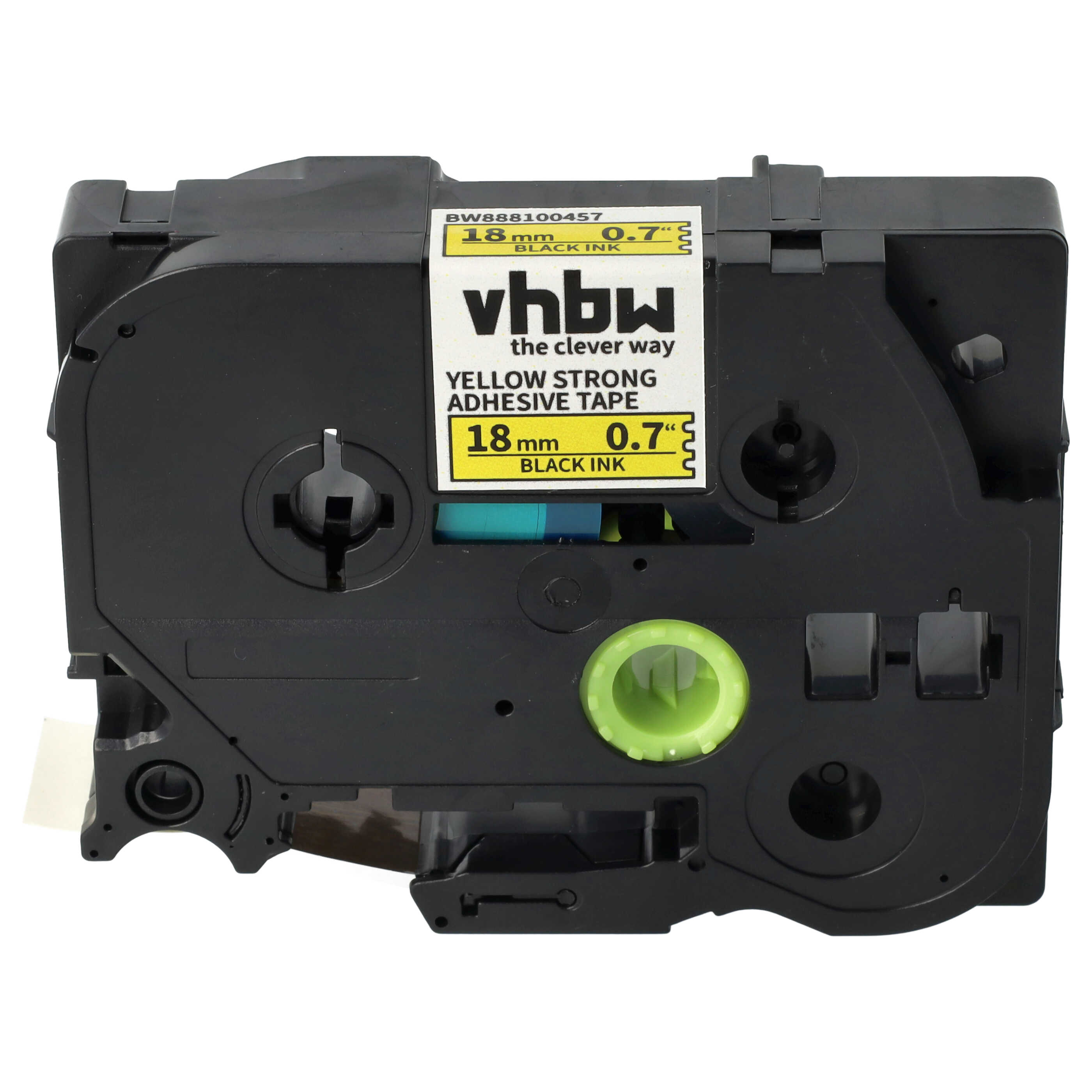 Label Tape as Replacement for Brother TZE-S641 - 18 mm Black to Yellow, Extra Stark