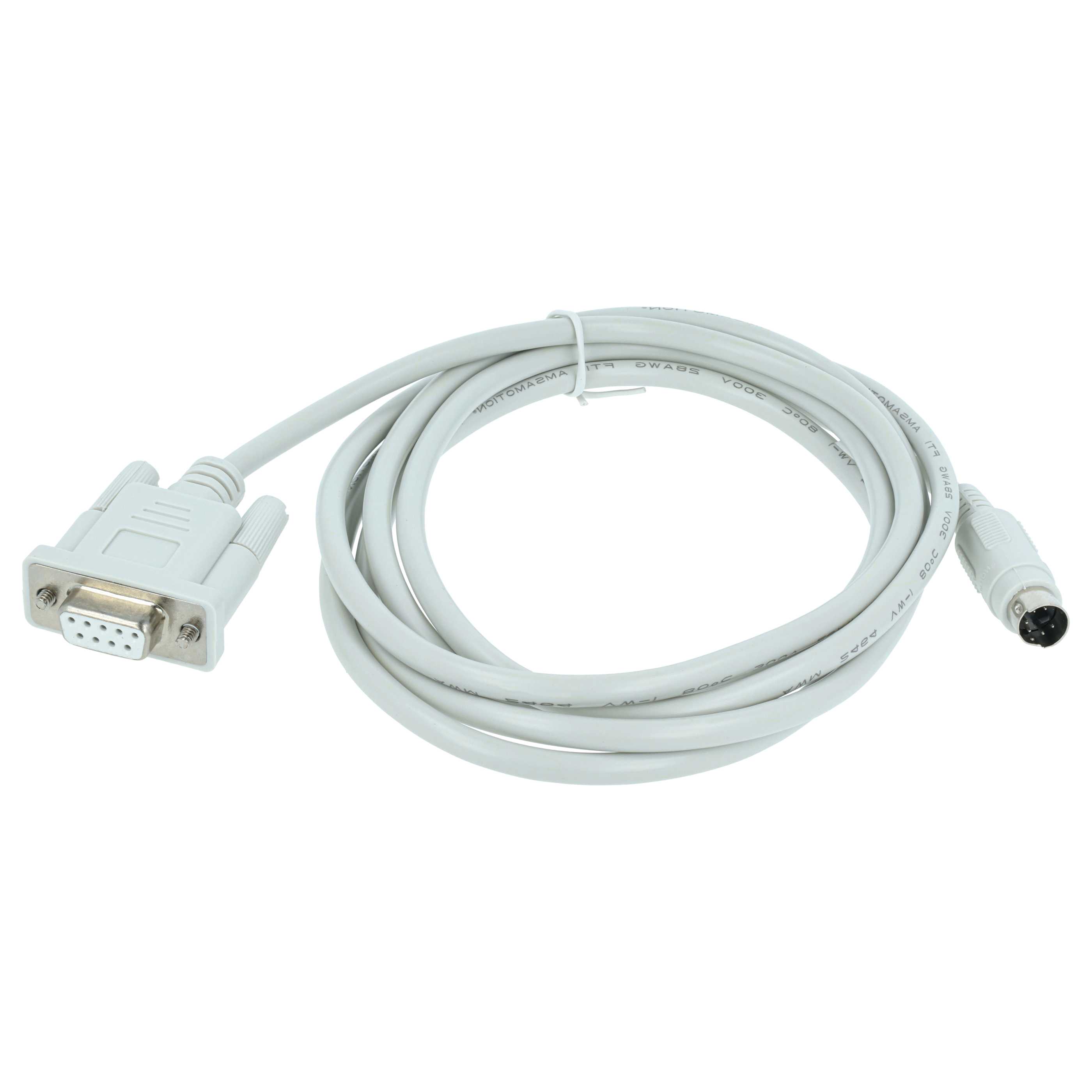 Programming Lead RS-232 suitable for Mitsubishi MELSEC QC30R2, Q-Series PC & Peripherals - Adapter 190cm, Grey