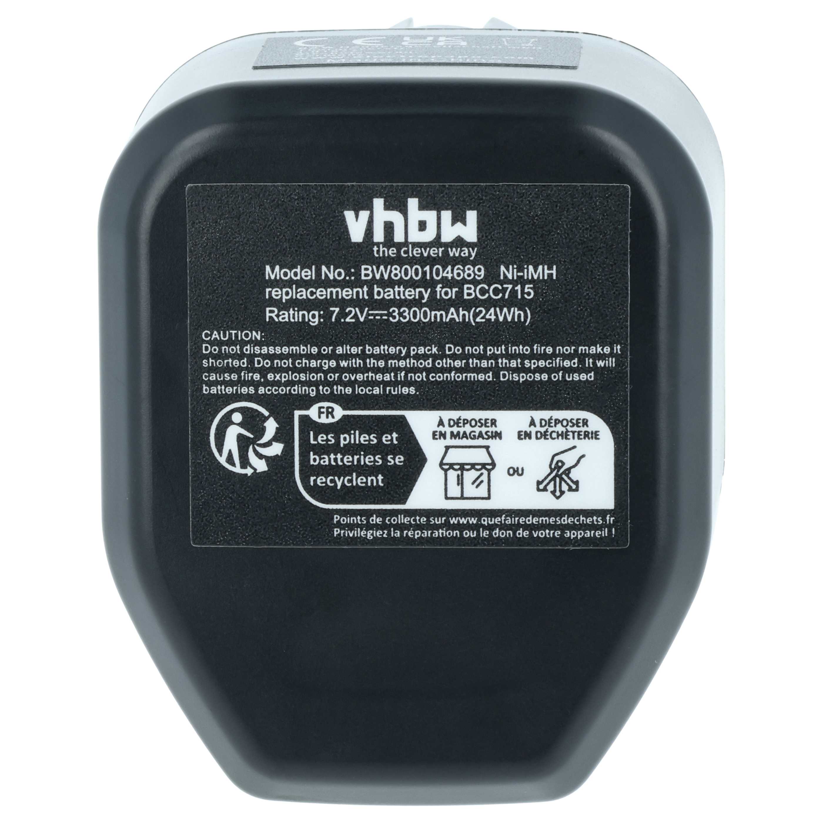 Battery replaces Hitachi EB712S, 325292, EB714S Electric Power Tool - 3300 mAh, 7.2 V, NiMH
