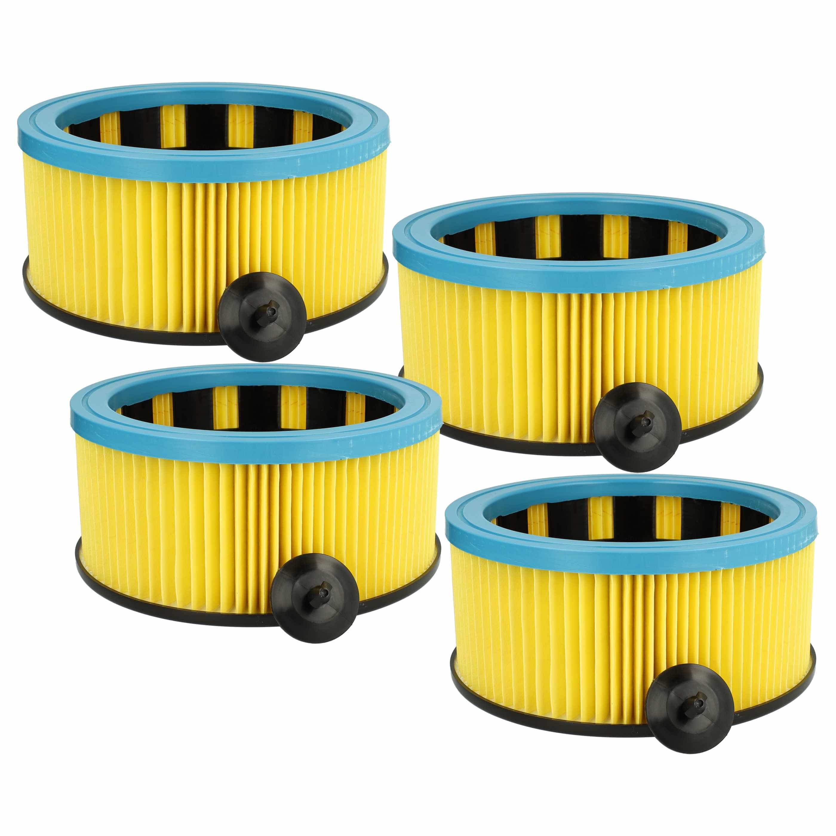 4x Filtercartridge filter replaces Metabo 631753000 for Hitachi Vacuum Cleaner, black / blue / yellow