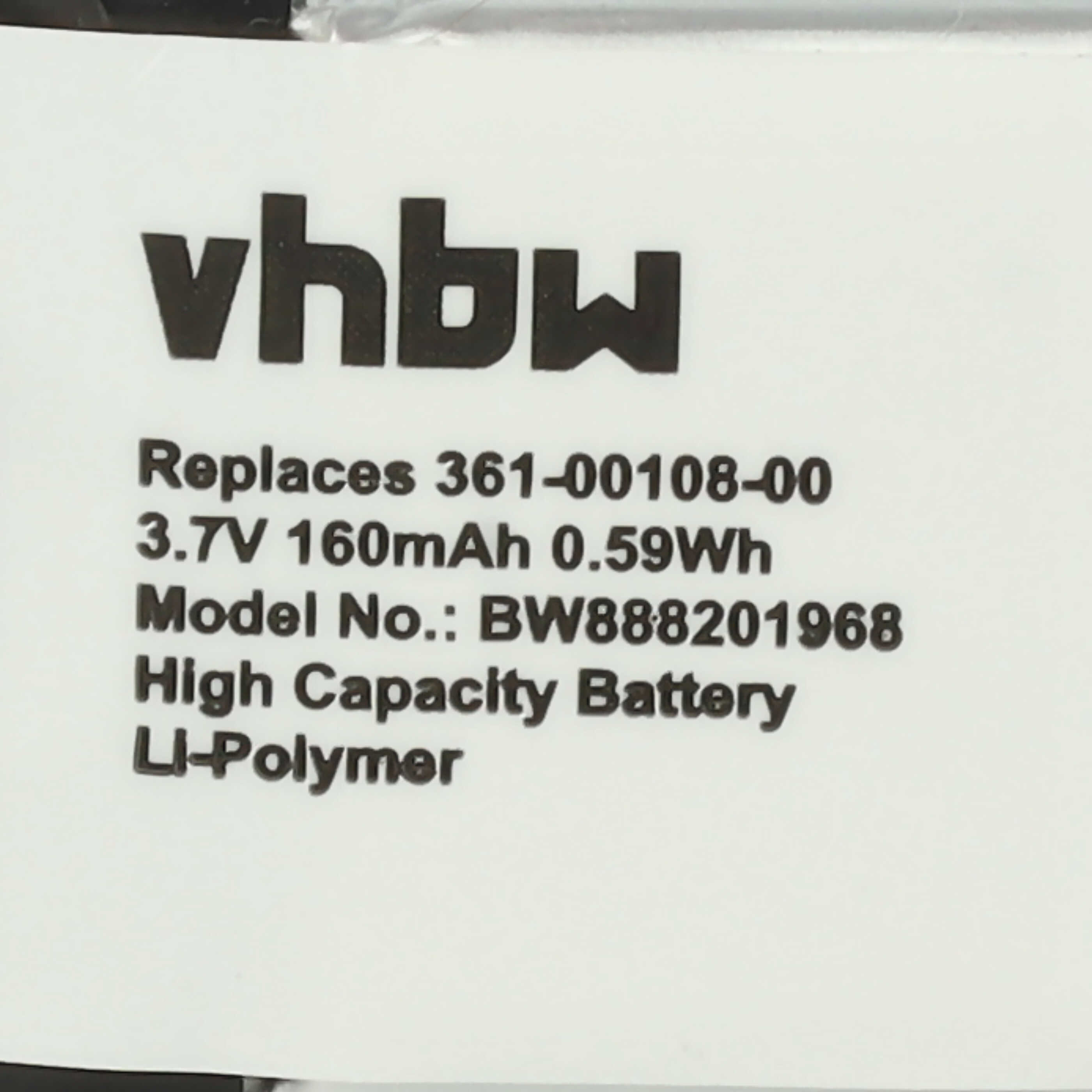 Batterie remplace Garmin 361-00108-00, 361-00108-01 pour montre connectée - 160mAh 3,7V Li-polymère + outils