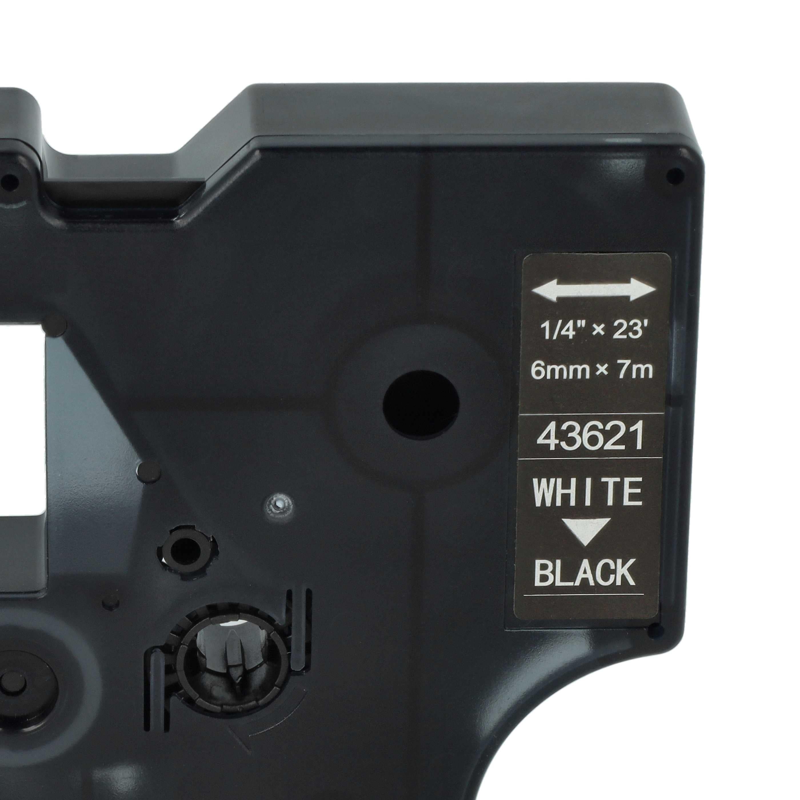 Label Tape replaces Dymo D1, 43621 - 6 mm White to Black