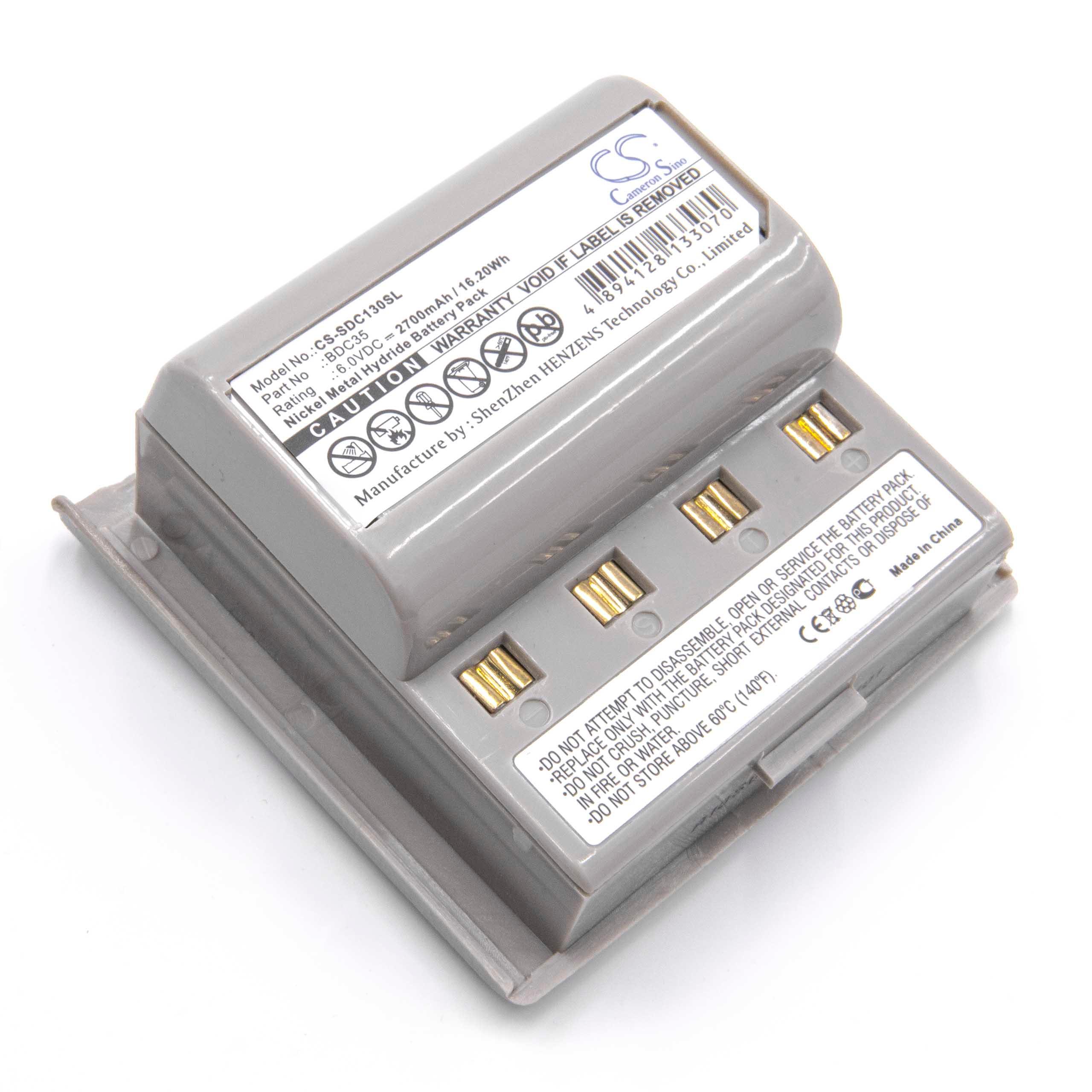 Batería reemplaza Sokkia BDC35, BDC35A para dispositivo medición (2700 mAh, 6 V, NiMH)