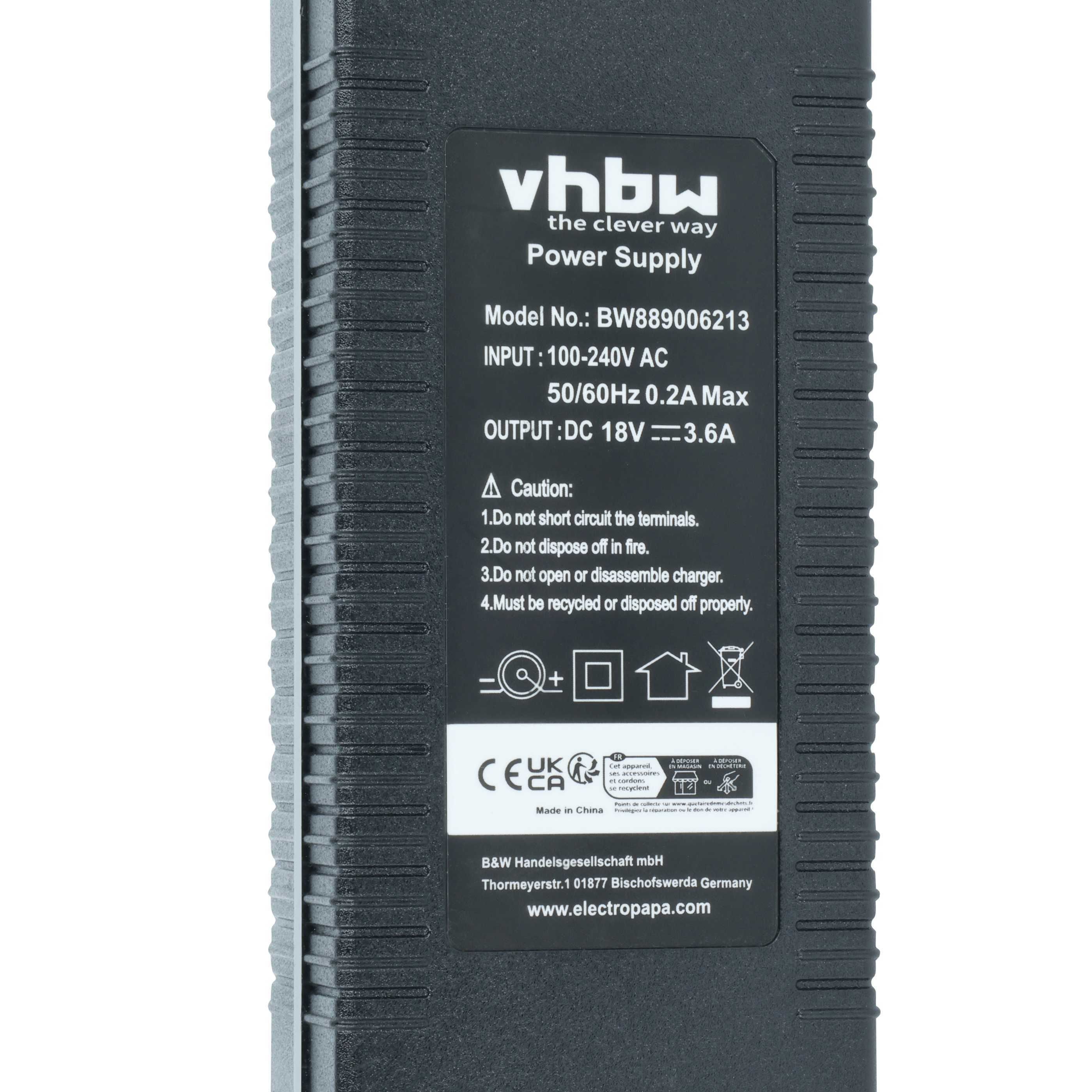 Mains Power Adapter suitable for Kettler Ergometer EX1 Fitness Equipment, Home Trainer - 256 cm