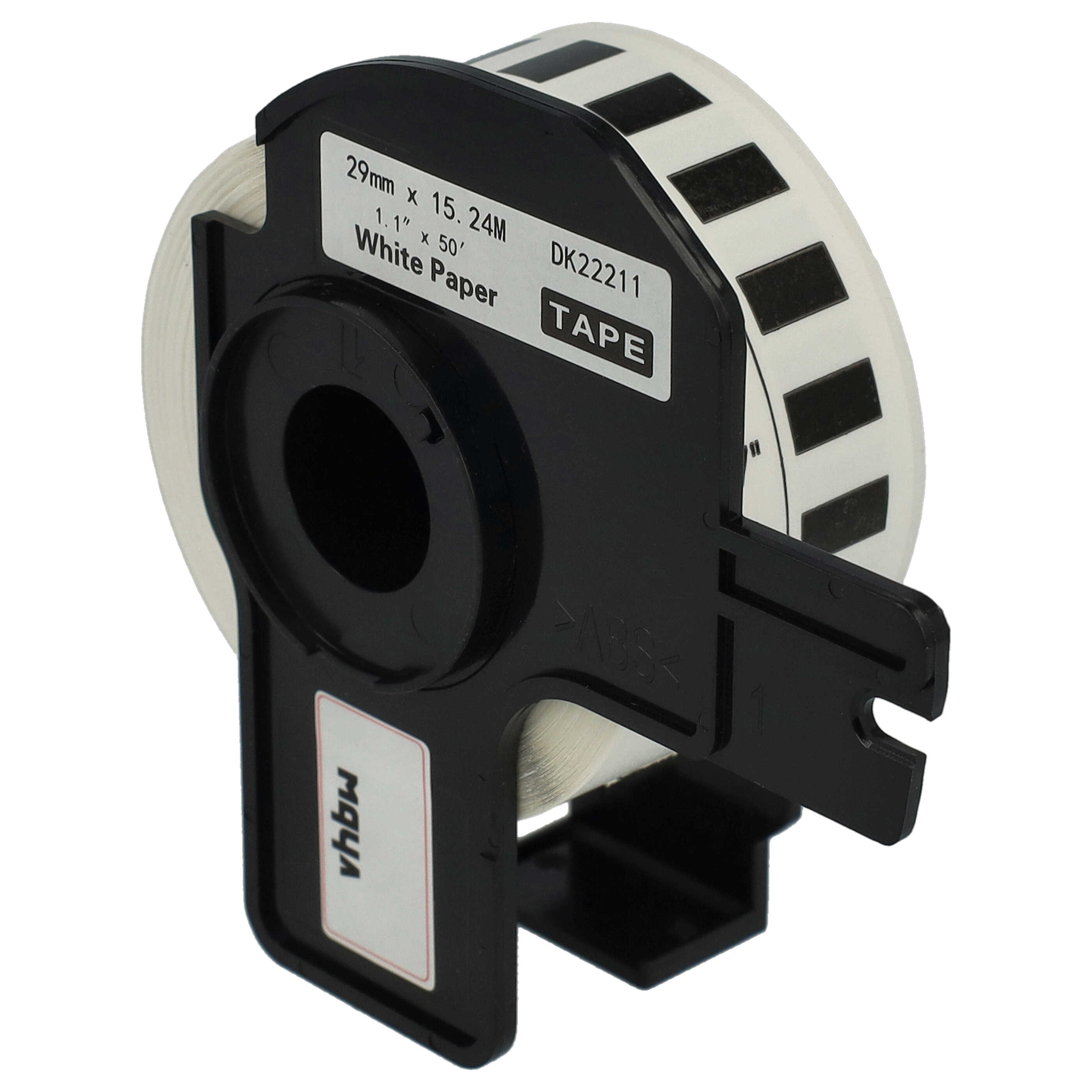 5x Label Roll replaces Brother DK-22211 Labeller - 29 mm x 15.24 m + Holder