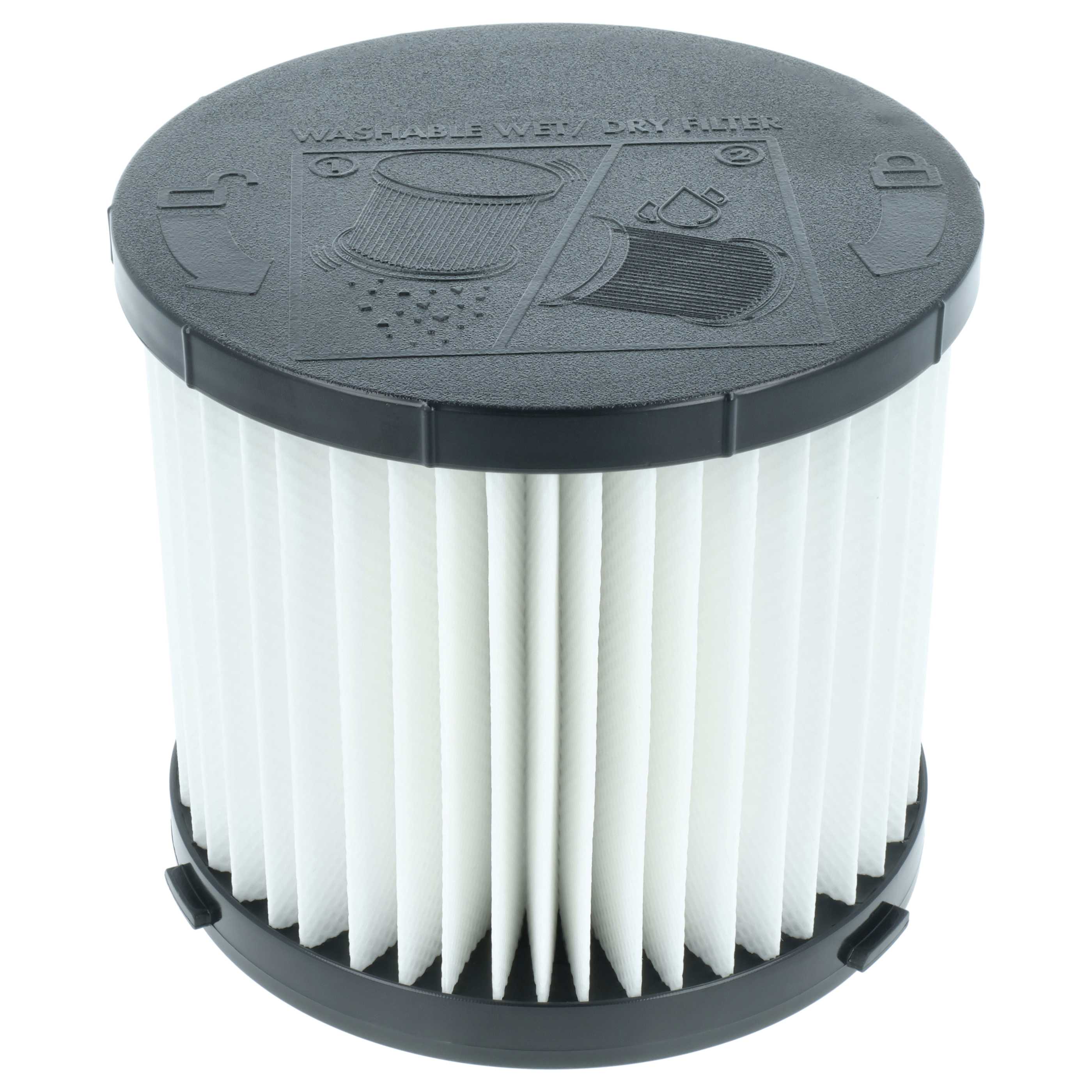 4x cartridge filter replaces Hart HAVF01 for Ryobi Vacuum Cleaner, black / white