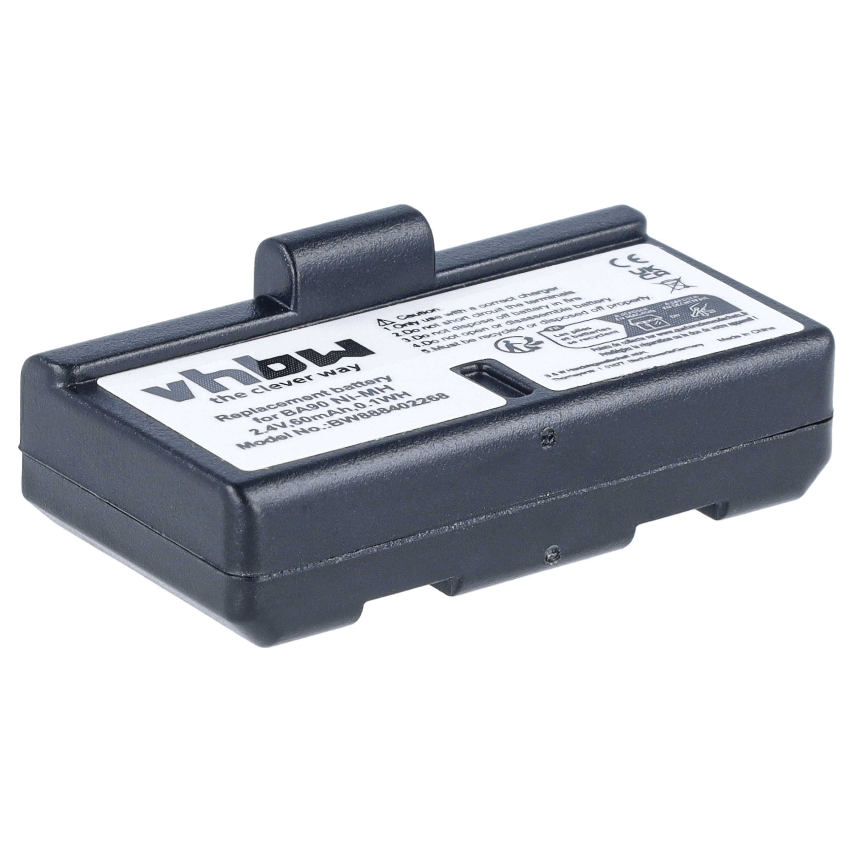 Batterie (2 pcs.) remplace Sennheiser BA90, E90, E180 casque audio Sennheiser - 60mAh 2,4V NiMH
