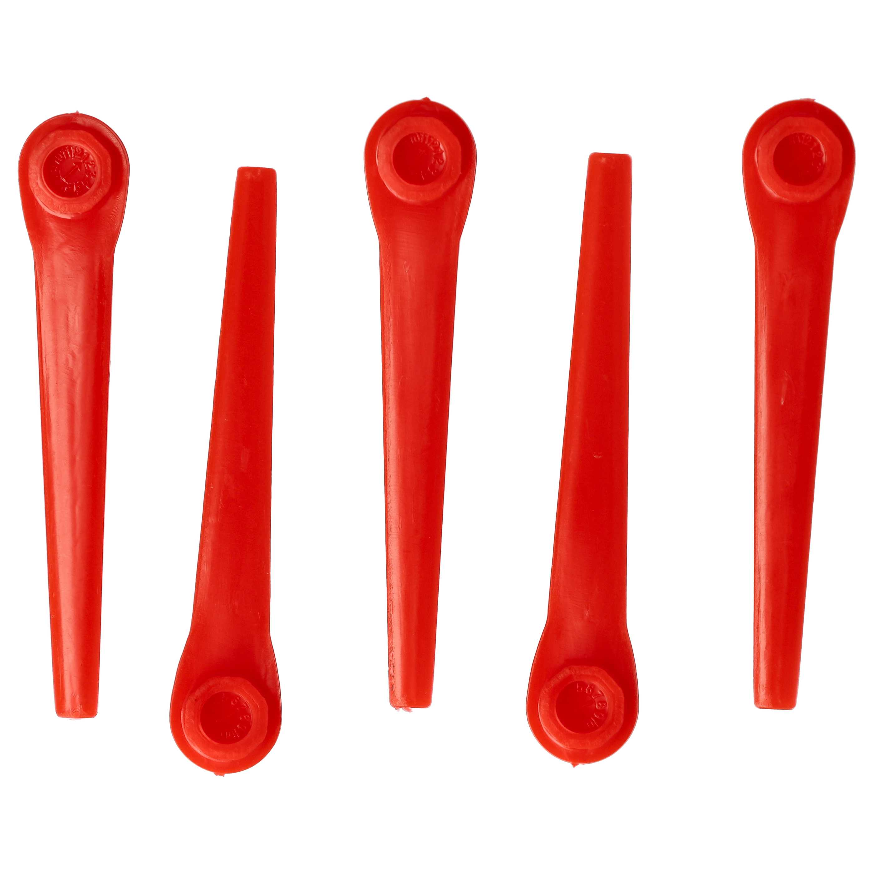 5x Lames remplace Gardena RotorCut 5368-20 pour débroussailleuse – Couteaux plastique, Orange