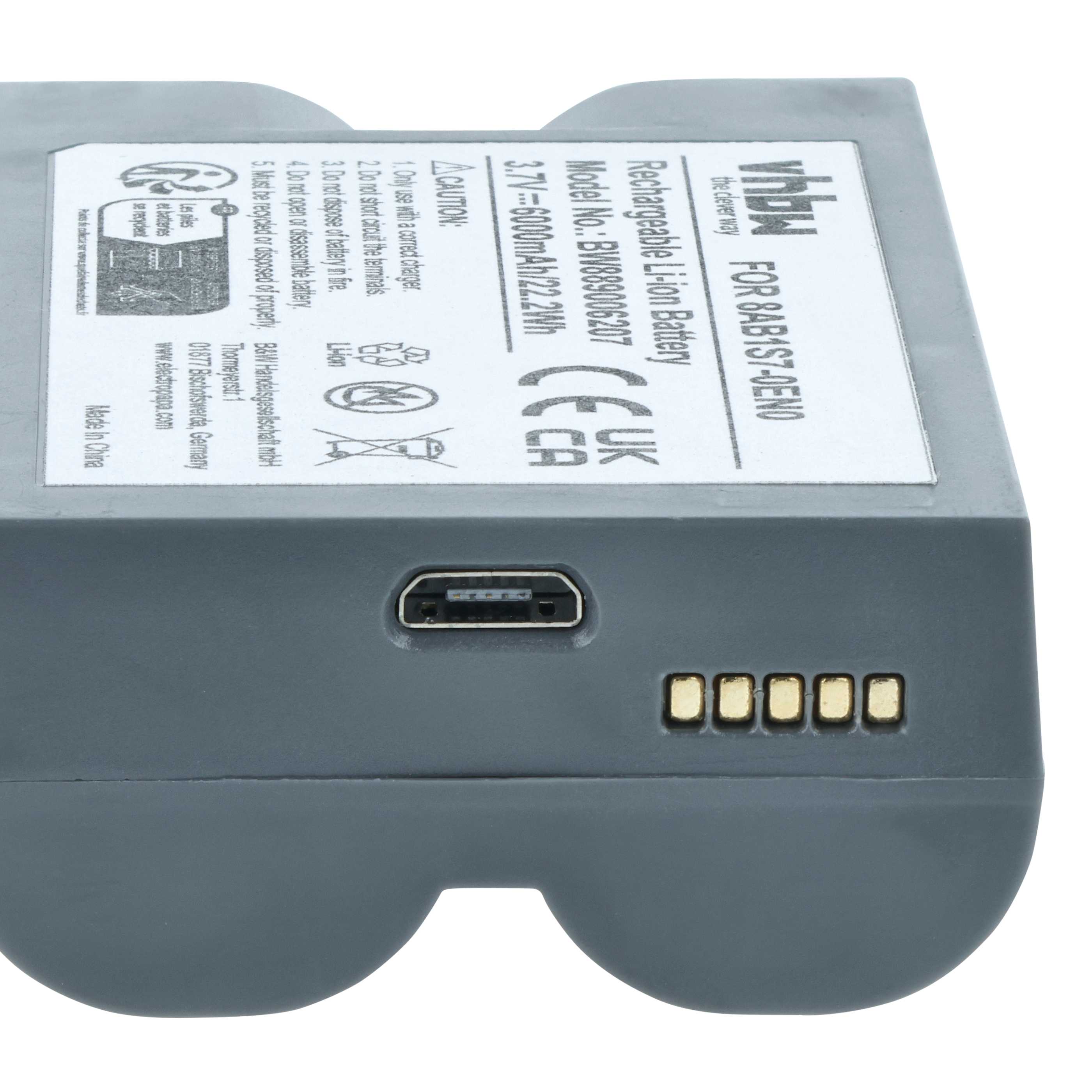 Intercom Doorbell Battery replaces Ring 8AB1S7-0EU0, V4 - 6000 mAh 3.7 V Li-Ion - Video Doorbell Akku