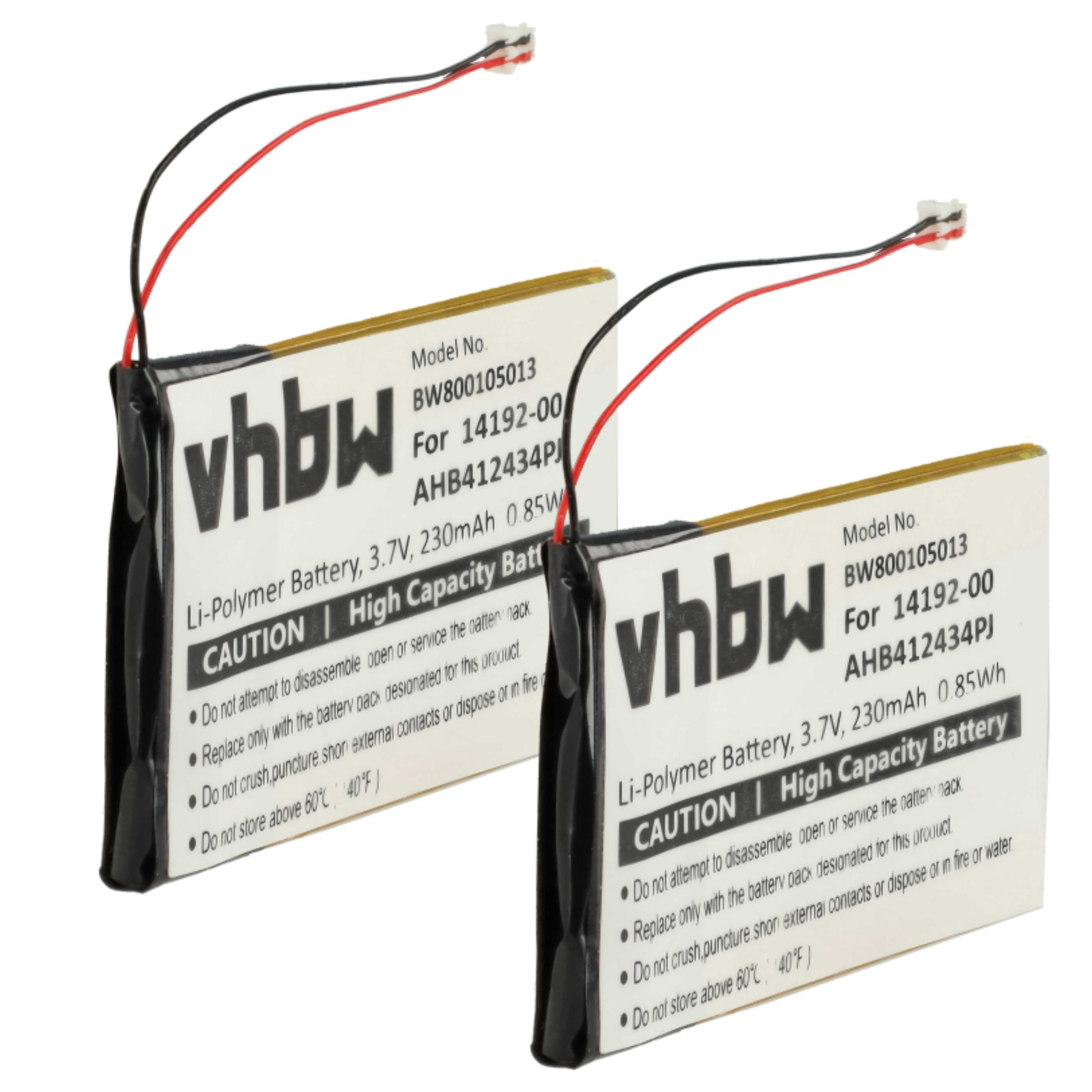 2x Akumulator do słuchawek bezprzewodowych zamiennik Jabra AHB412434PJ, 14192-00 - 230 mAh 3,7 V LiPo