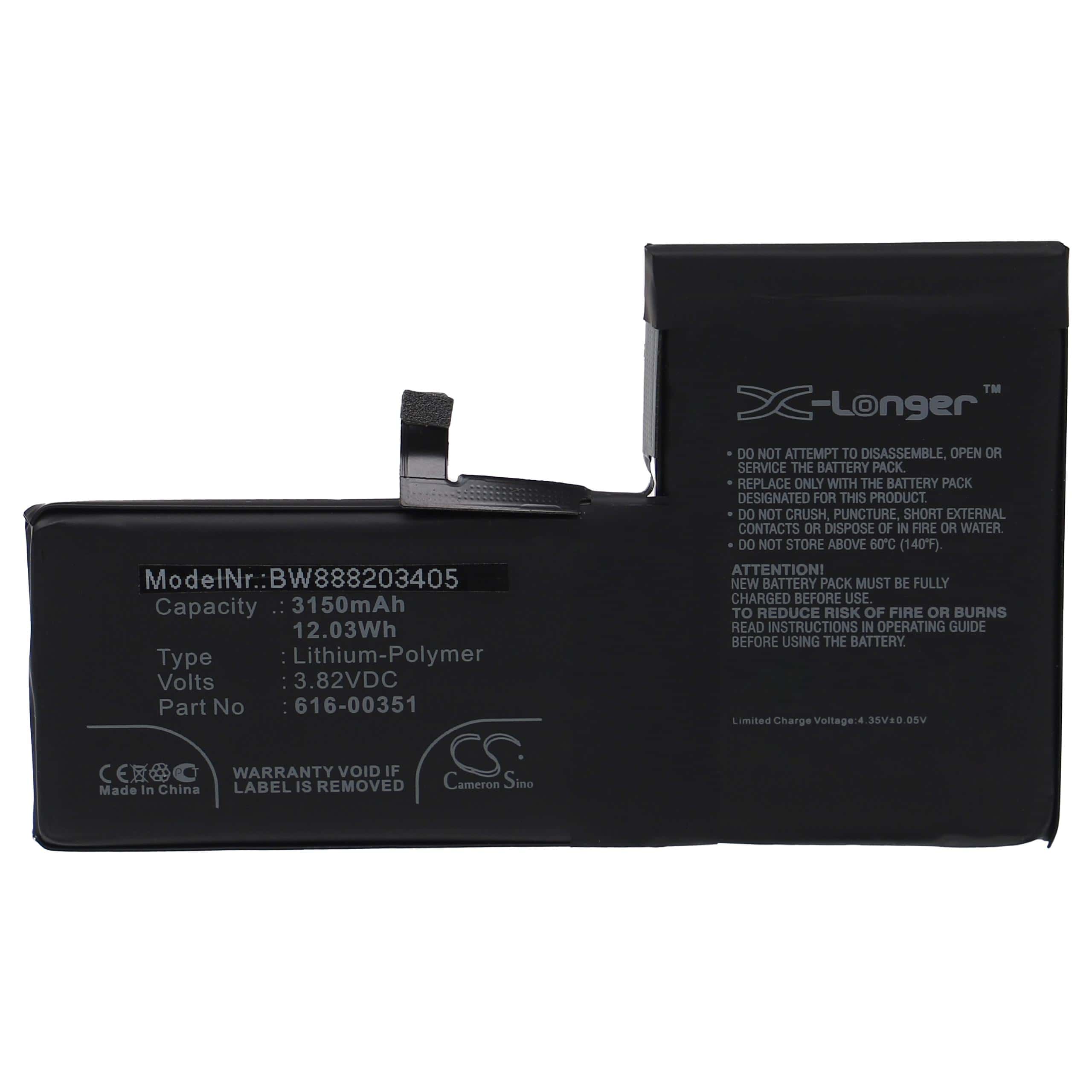 Mobile Phone Battery Replacement for Apple 616-00351 - 3150mAh 3.82V Li-polymer