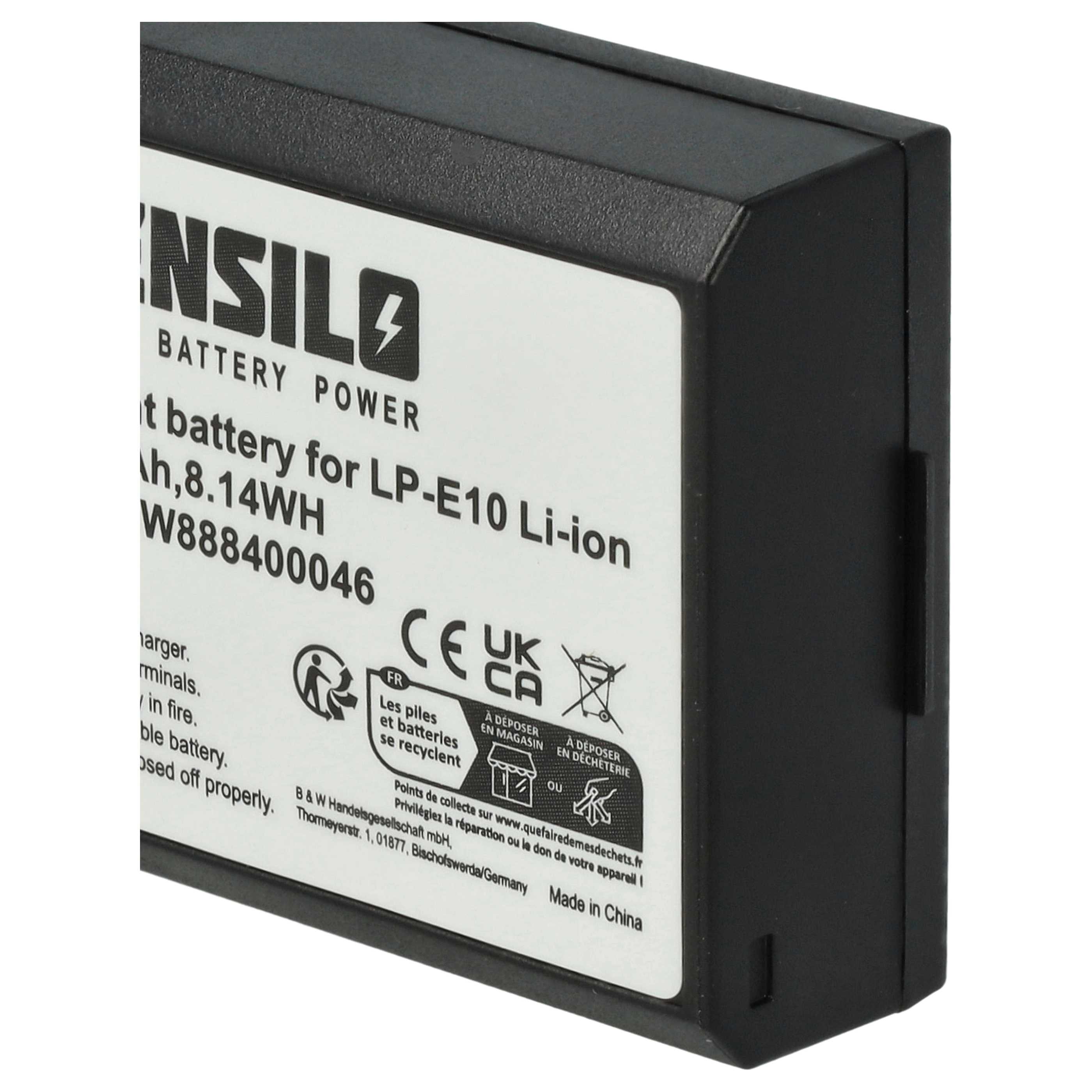 Kamera-Akku als Ersatz für Canon LP-E10 - 1100mAh 7,4V Li-Ion