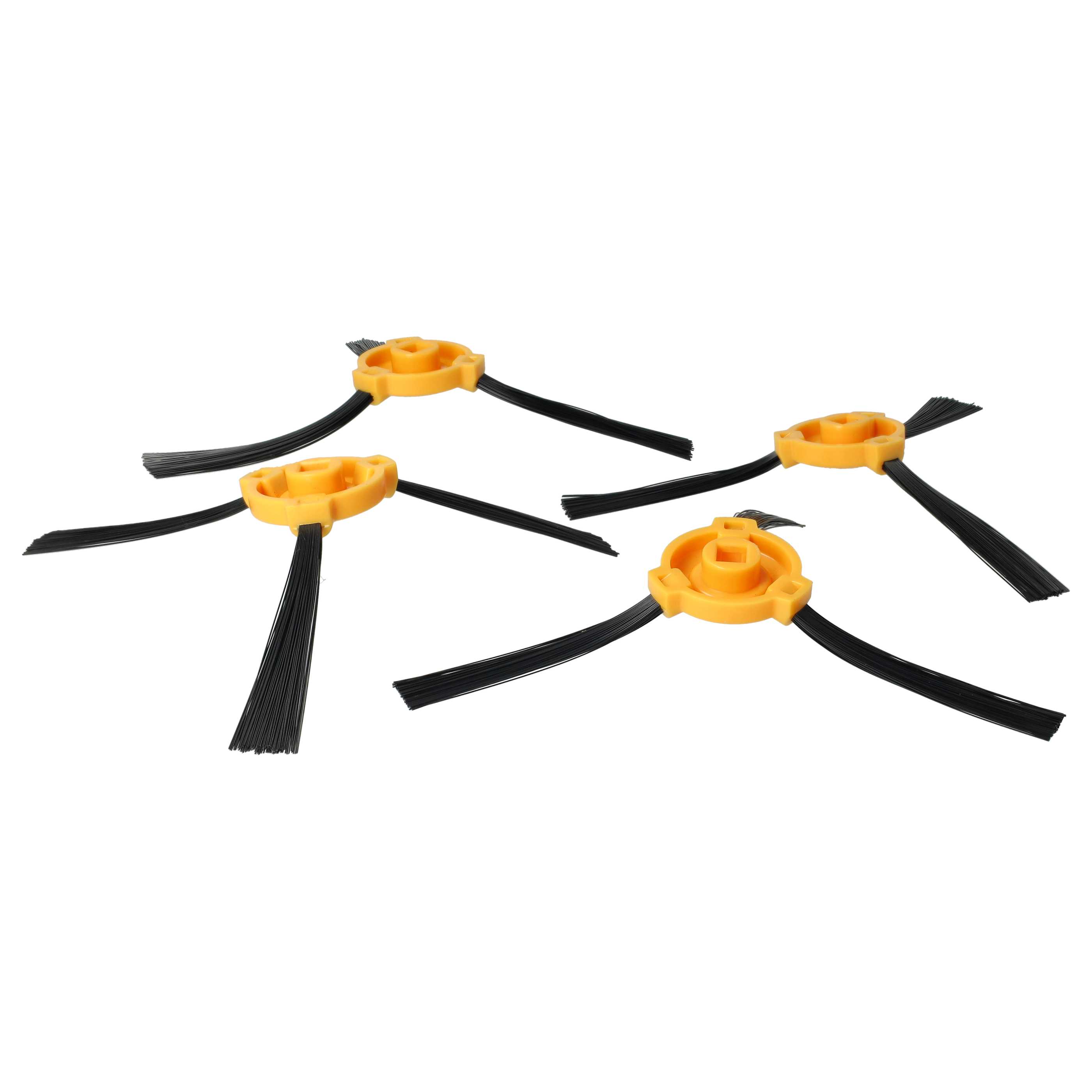 4x Side Brush replaces Eufy T0903071 for Eufy Robot Vacuum Cleaner - 3-armed, black, orange