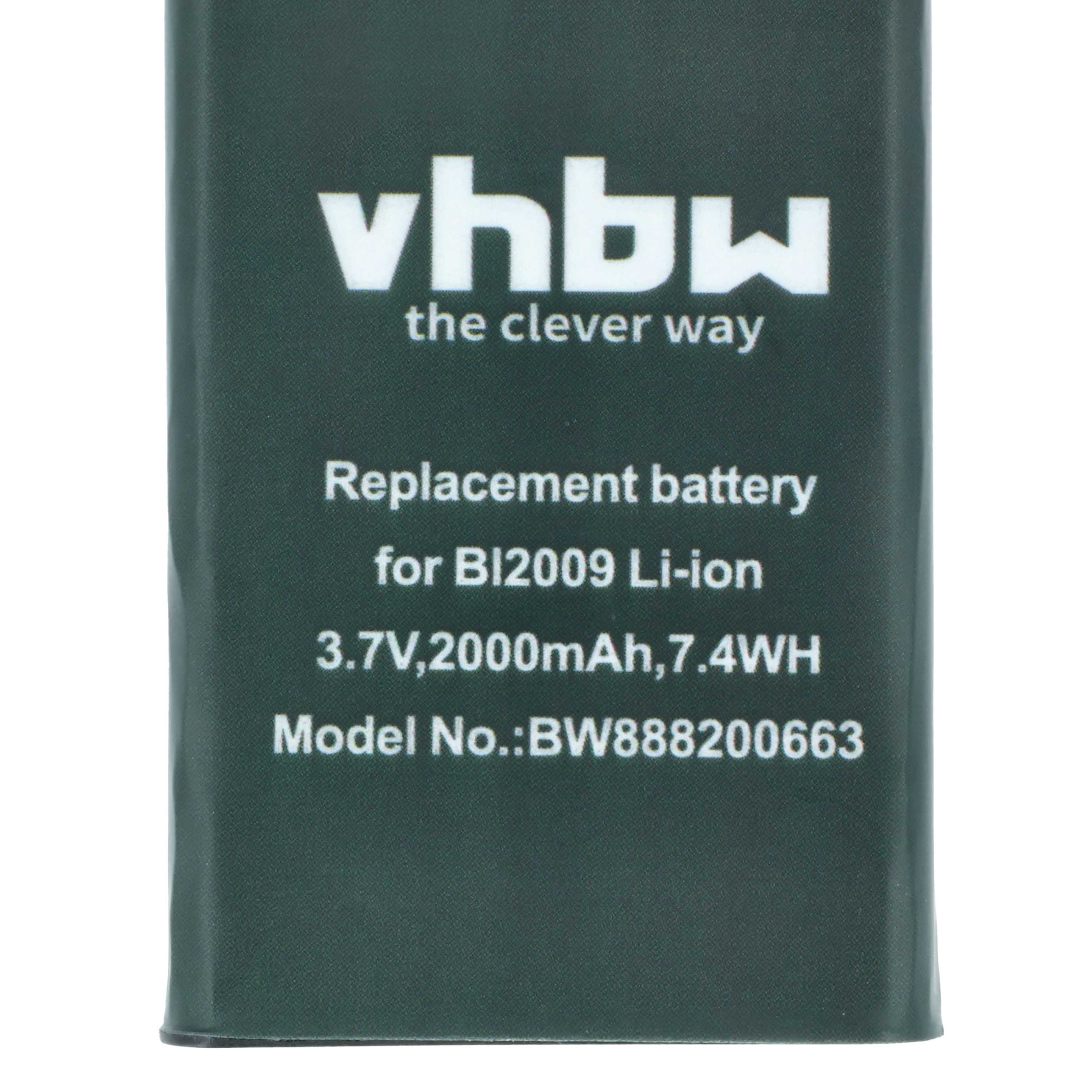 Radio 5x Battery replaces Hytera BL2009 - 2000 mAh 3.7 V Li-Ion