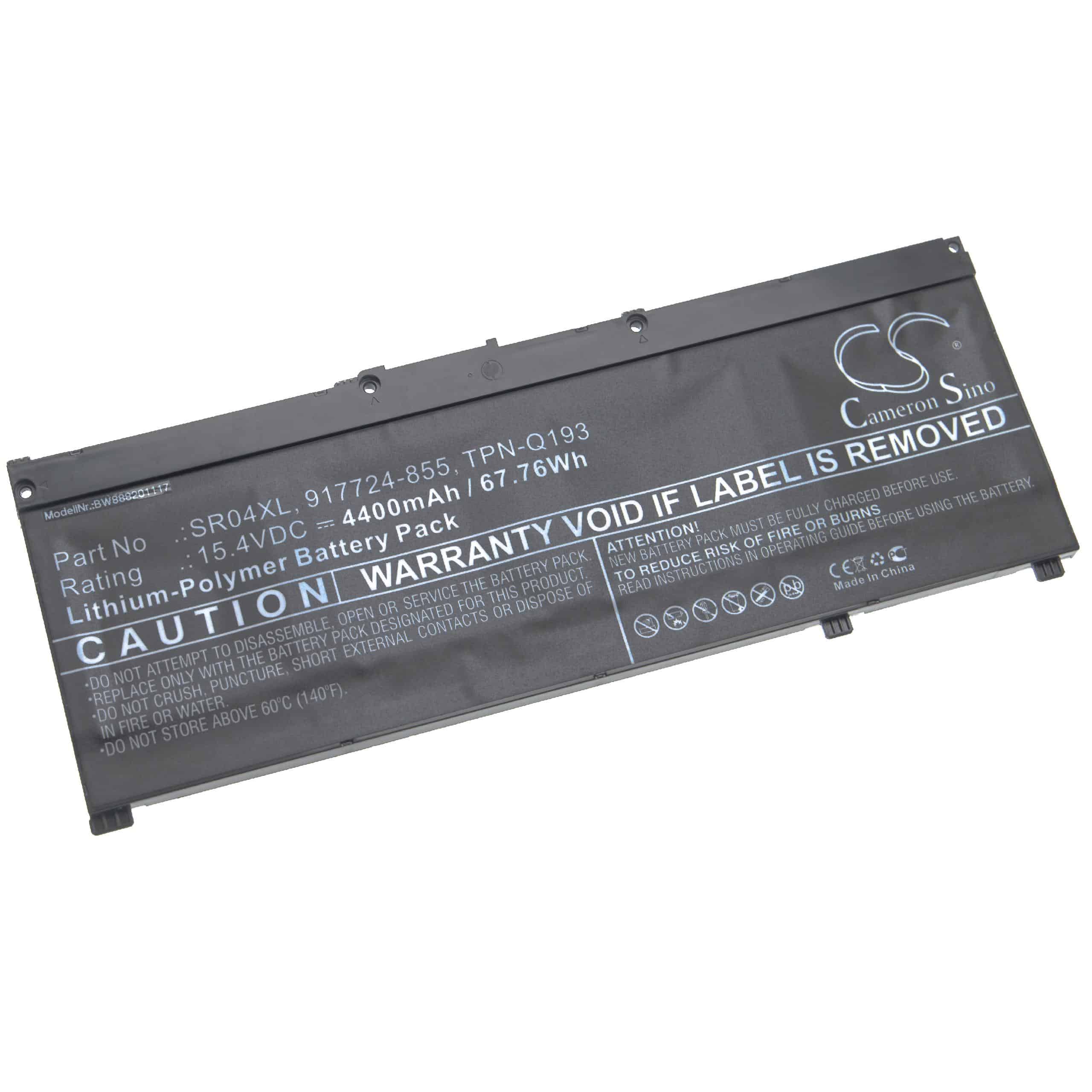 Batterie remplace HP 917678-1B1, 916678-171 pour ordinateur portable - 4400mAh 15,4V Li-polymère, noir