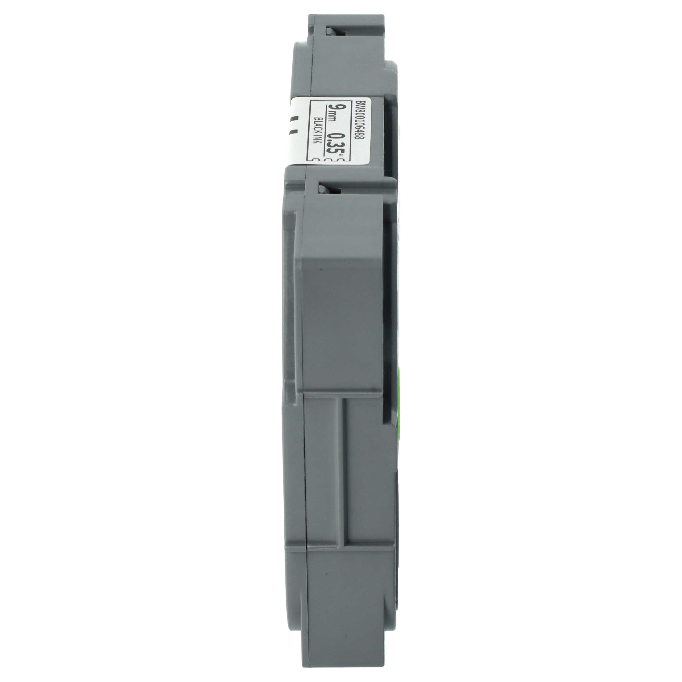 100x Label Tape replaces Brother TZ-221, TZE-221 - 9 mm Black to White