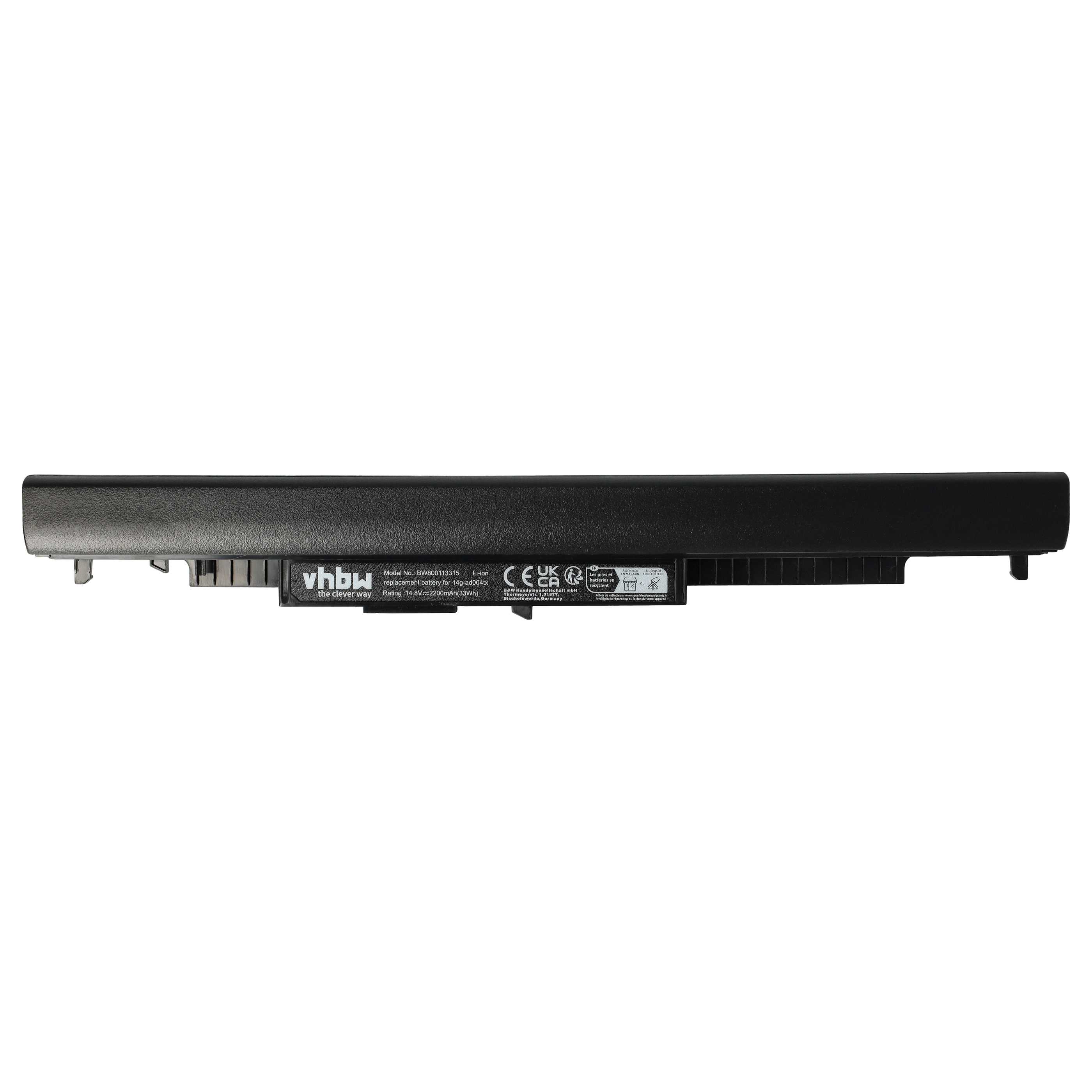 Notebook-Akku als Ersatz für HP 807611-141, 807611-421, 807611-831, 807611-131 - 2200mAh 14,8V Li-Ion, schwarz