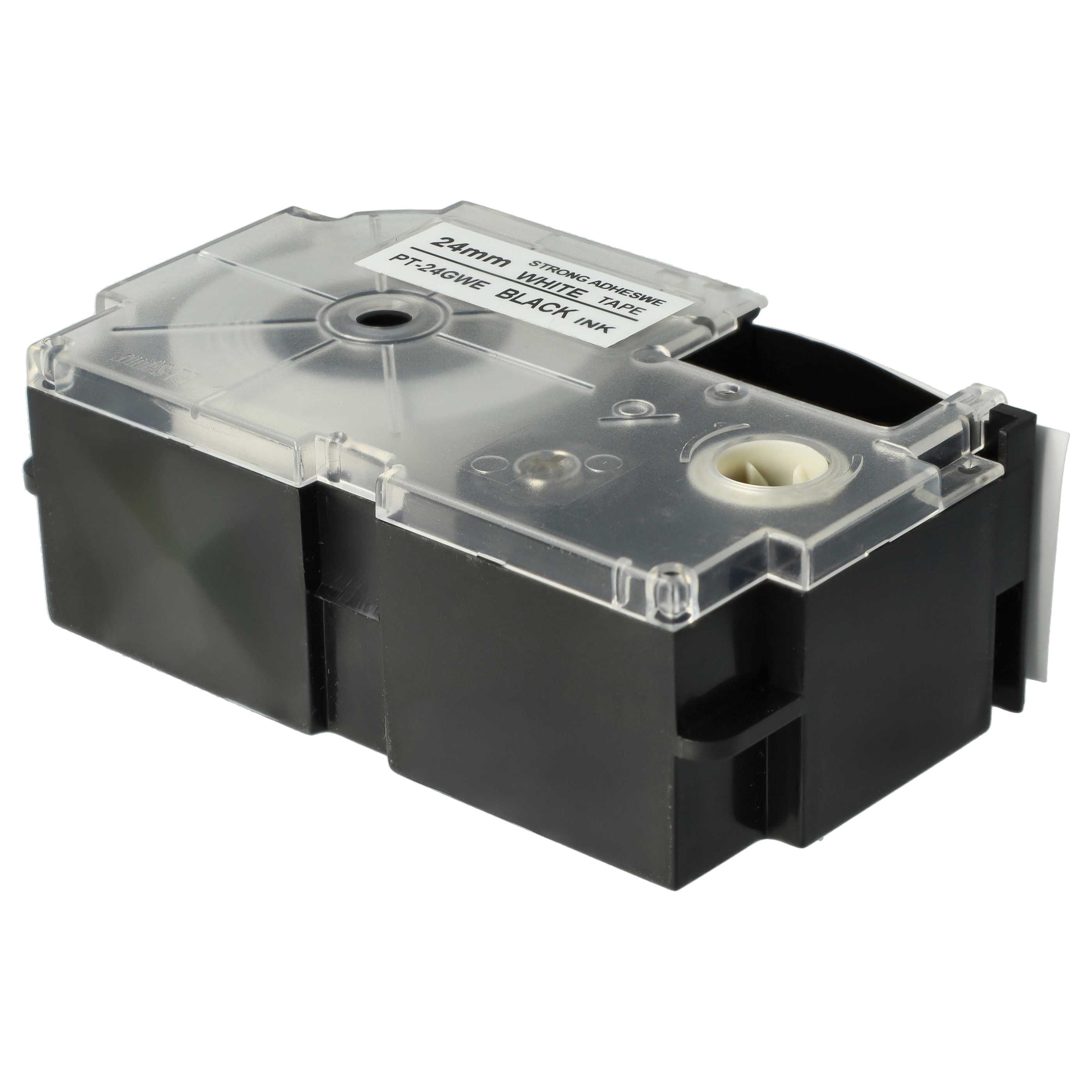 Label Tape replaces Casio XR-24GWE - 24 mm Black to White