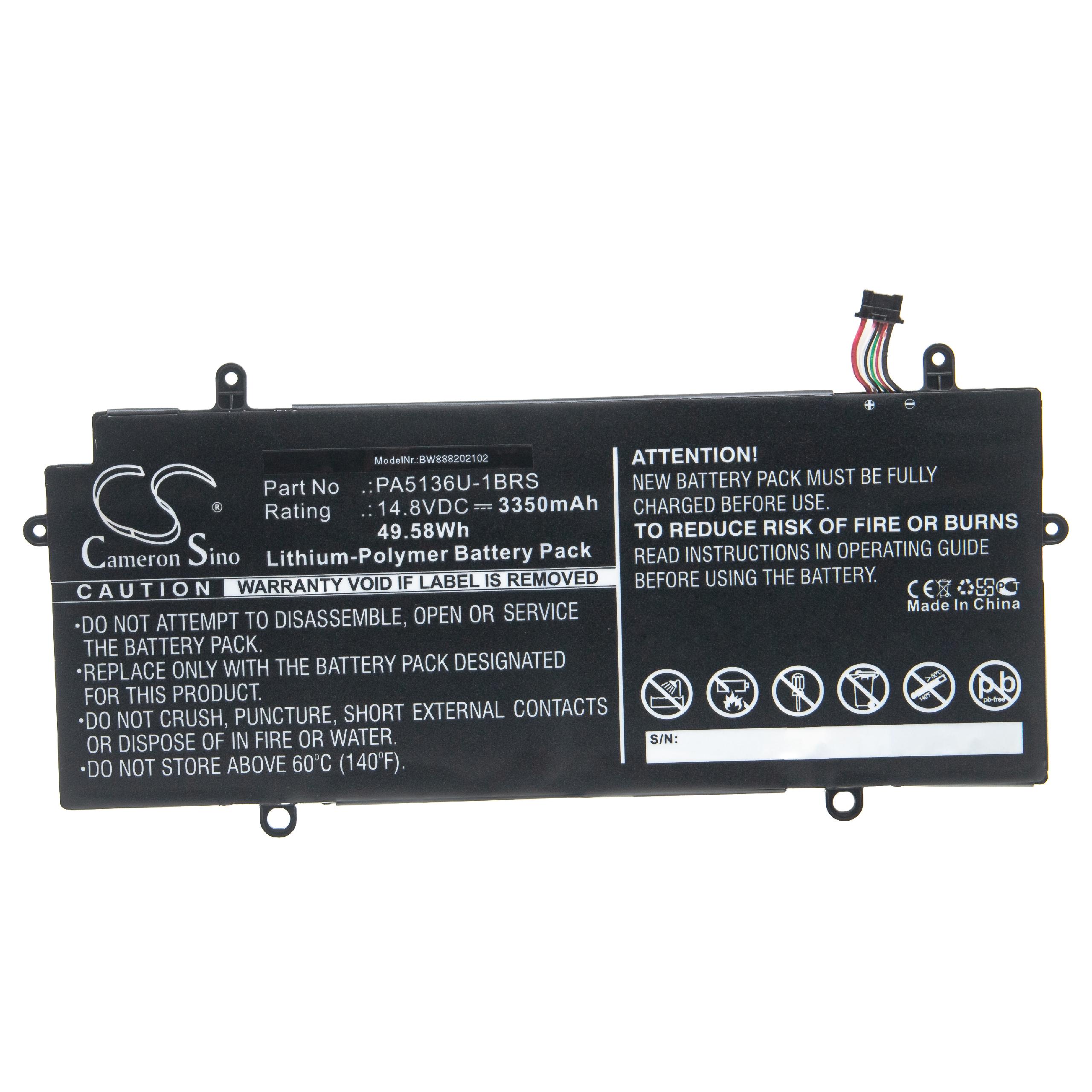 Batterie remplace Toshiba PA5136U-1BRS pour ordinateur portable - 3350mAh 14,8V Li-polymère