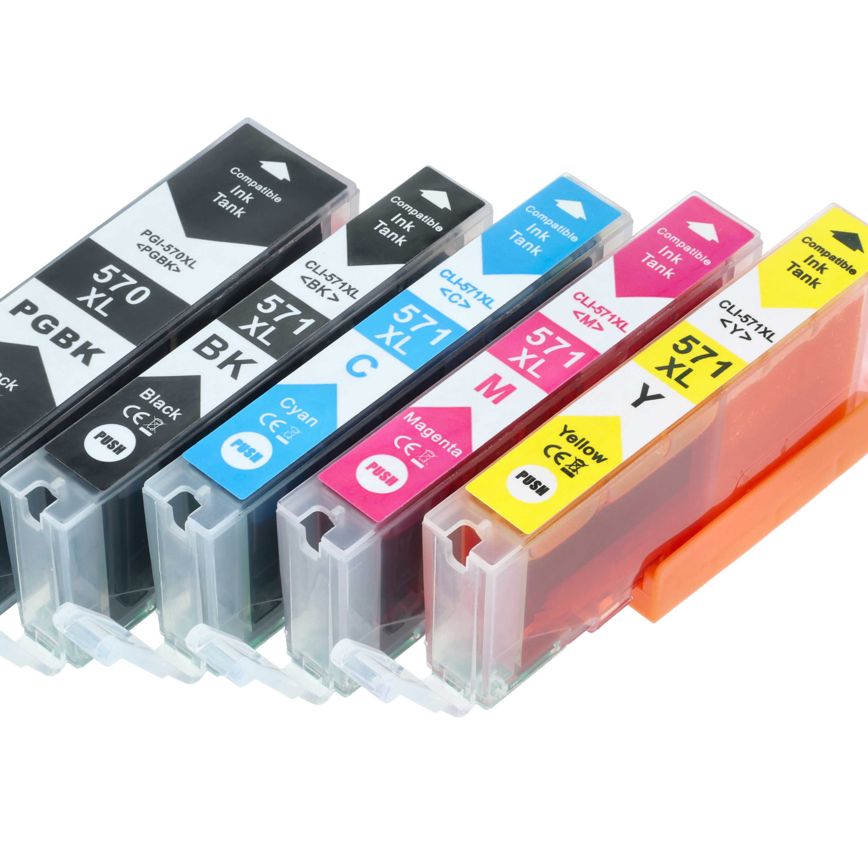 5x Set cartucce di inchiostro sostituisce Canon PGI571, PGI-570, PGI570 per stampante - multicolore 85 ml