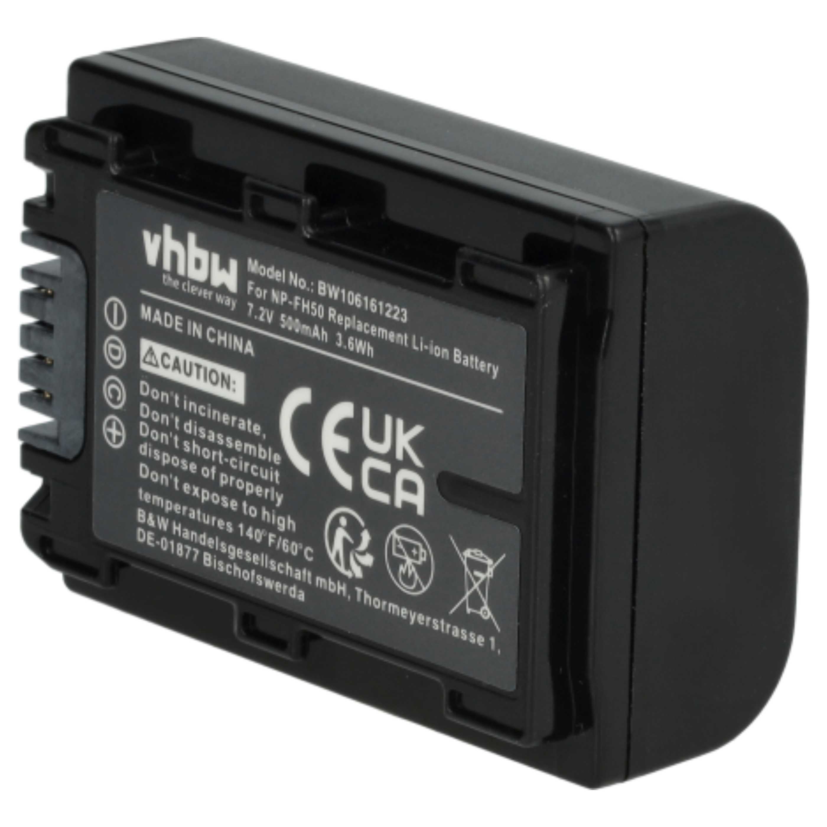 3x Battery replaces Sony NP-FH50, NP-FH100, NP-FH70, NP-FH40 - 500mAh, 7.2V, Li-Ion with Info Chip