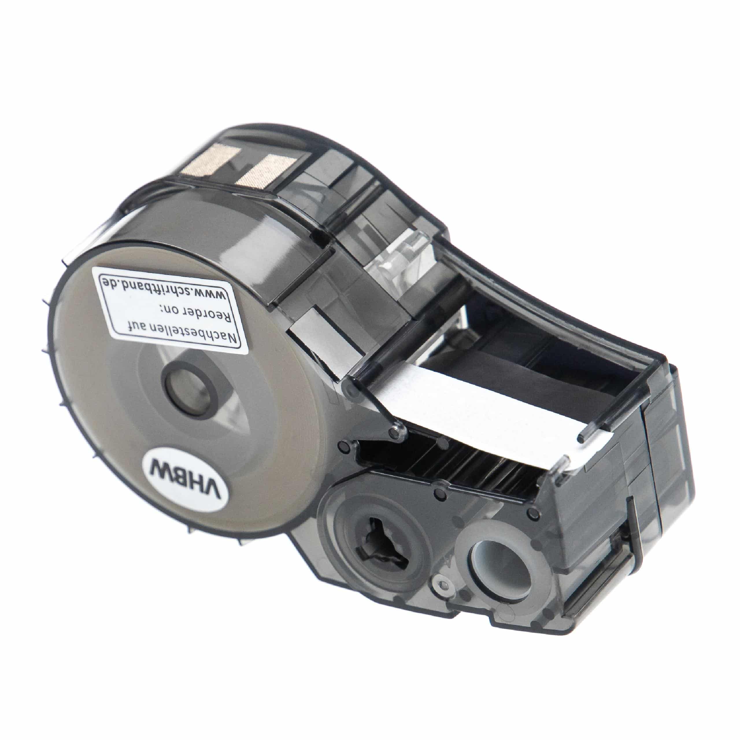 Label Tape as Replacement for Brady M21-250-430 - 6.35 mm Black to Transparent, Polyester