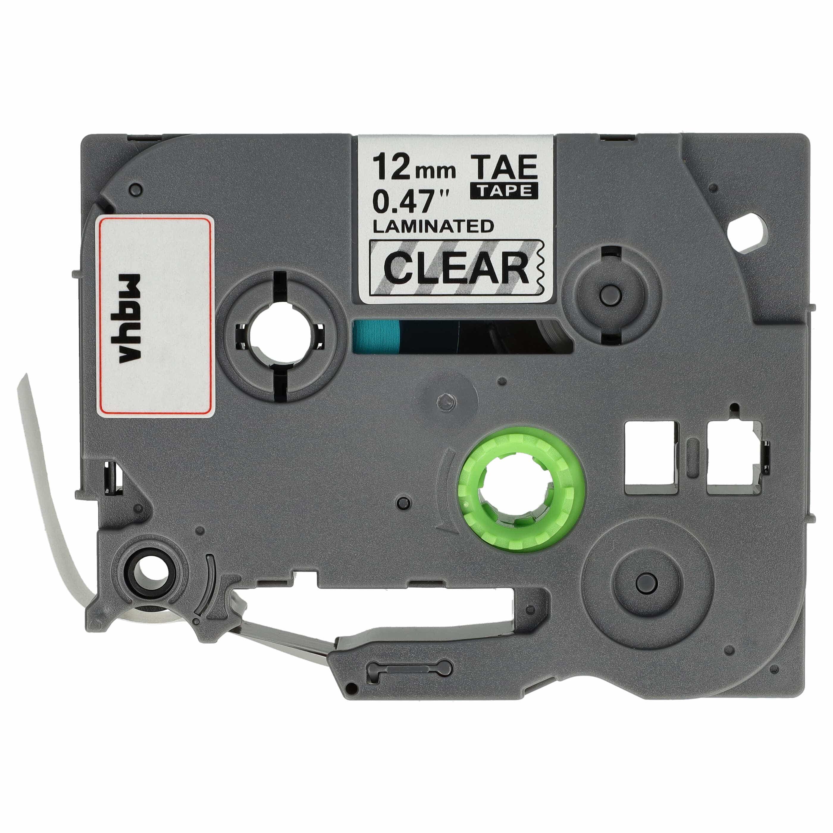 Label Tape replaces Brother TZE-131S - 12 mm Black to Transparent