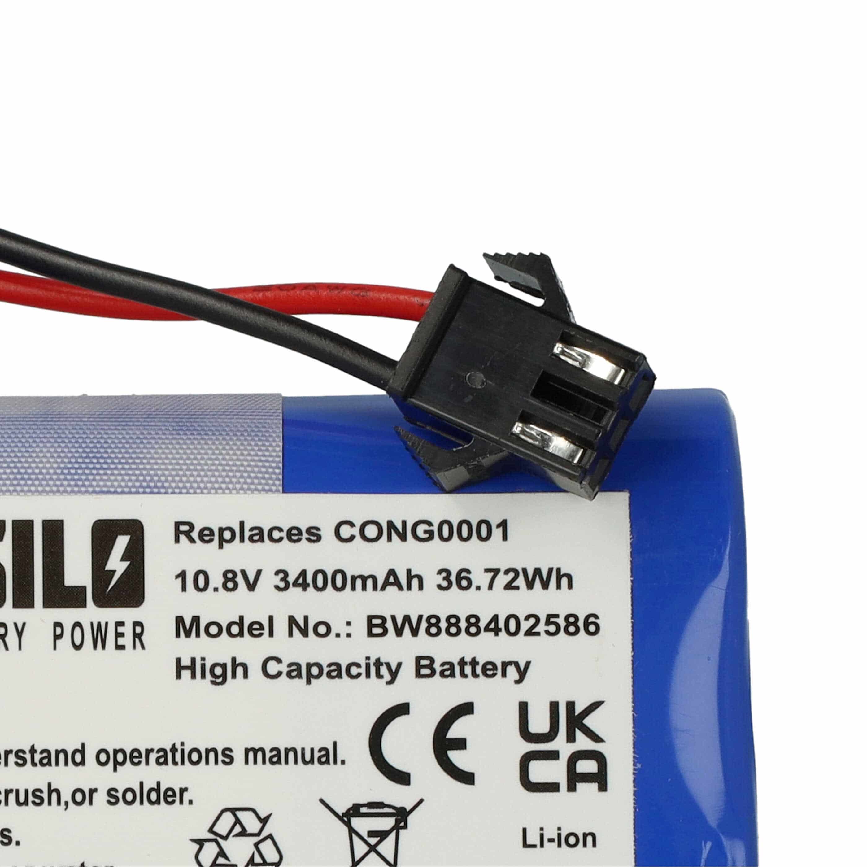 Batterie remplace Cecotec CONG0001 pour robot aspirateur - 3400mAh 10,8V Li-ion