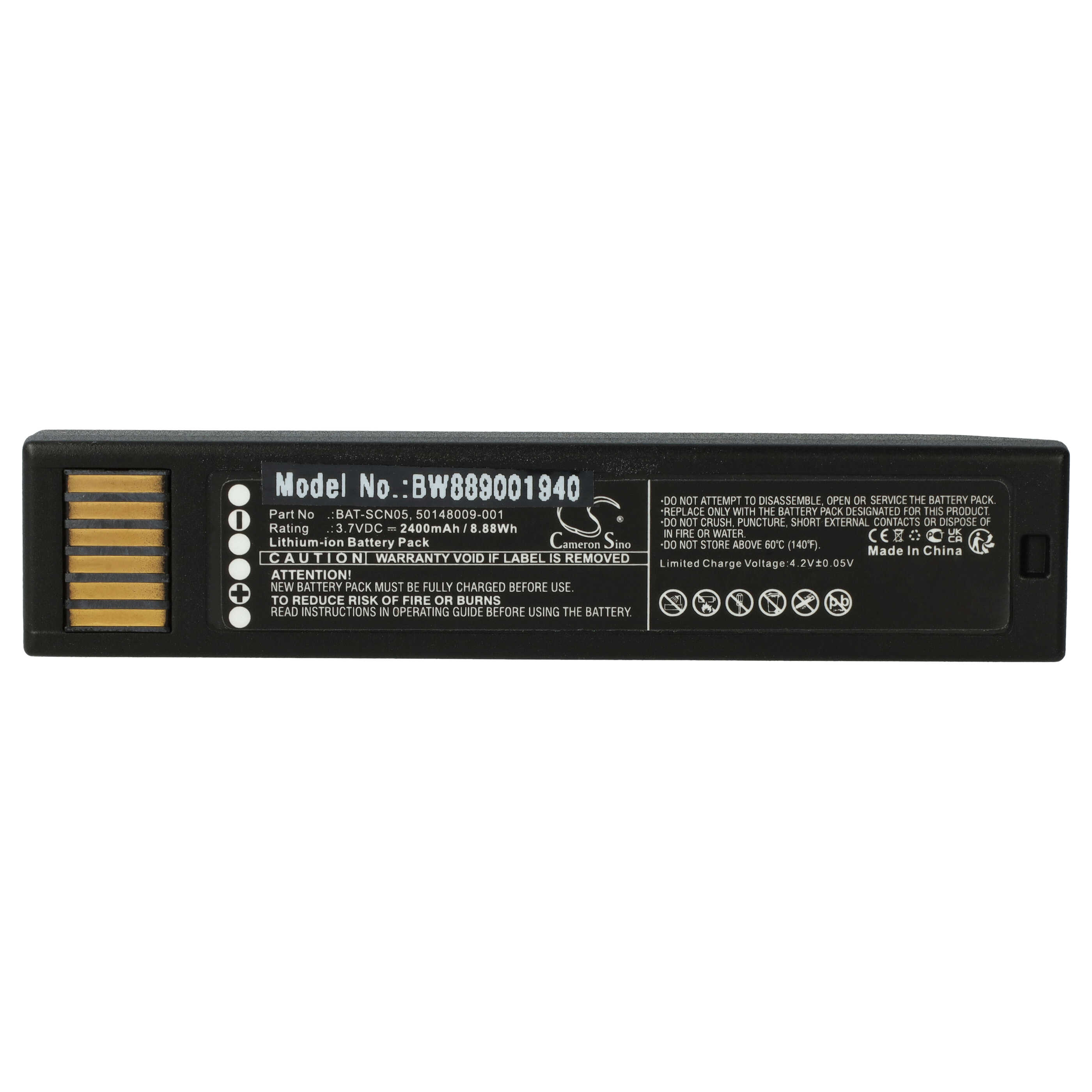 Batteria per lettore di codici a barre, POS sostituisce Honeywell 50148009-001 Honeywell - 2400mAh 3,7V Li-Ion