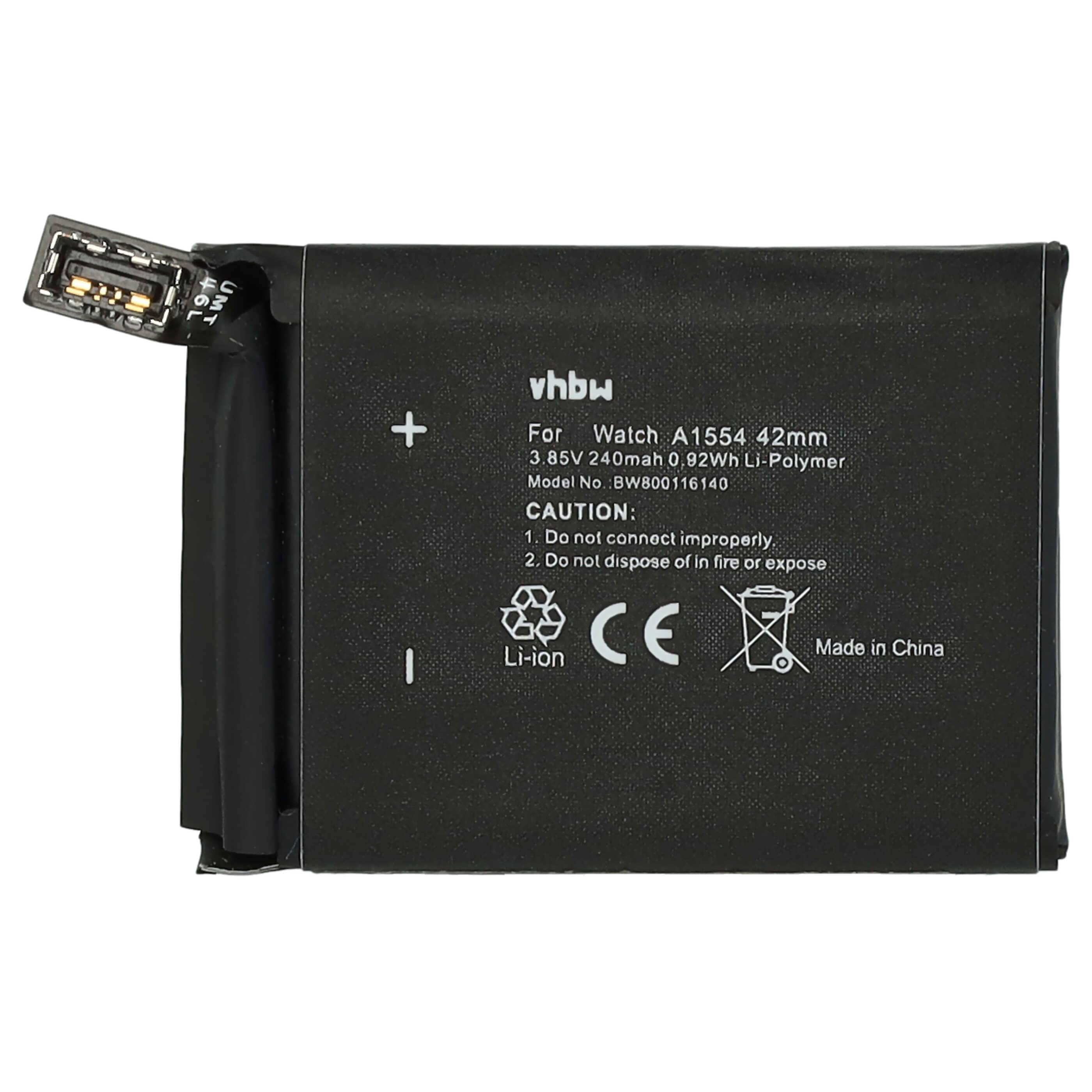 Akku als Ersatz für Apple A1579 für Apple Smartwatch - 240mAh 3,85V Li-Polymer + Werkzeug-Set