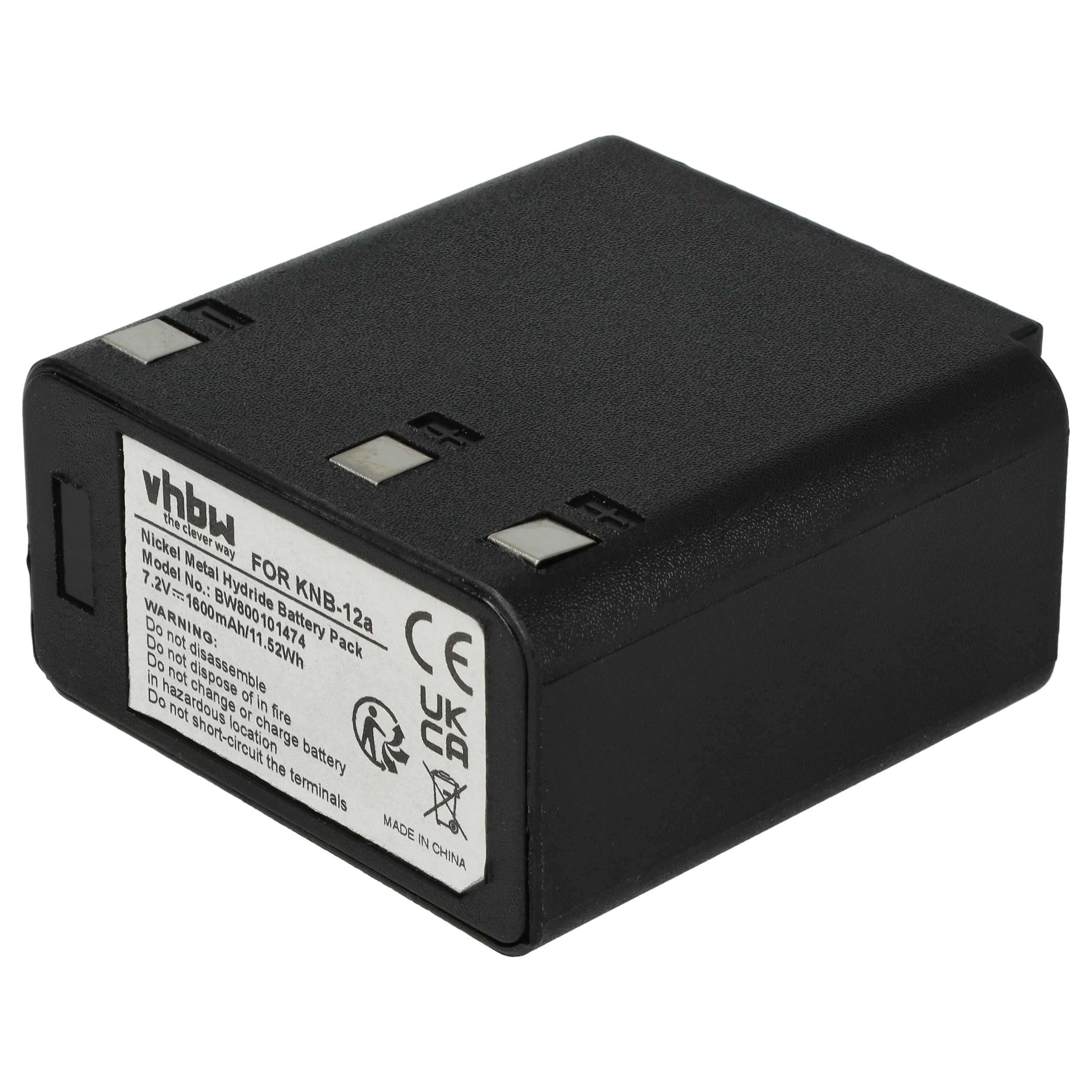 Batteria sostituisce KNB-12a per dispositivo radio - 1600mAh 7,2V NiMH
