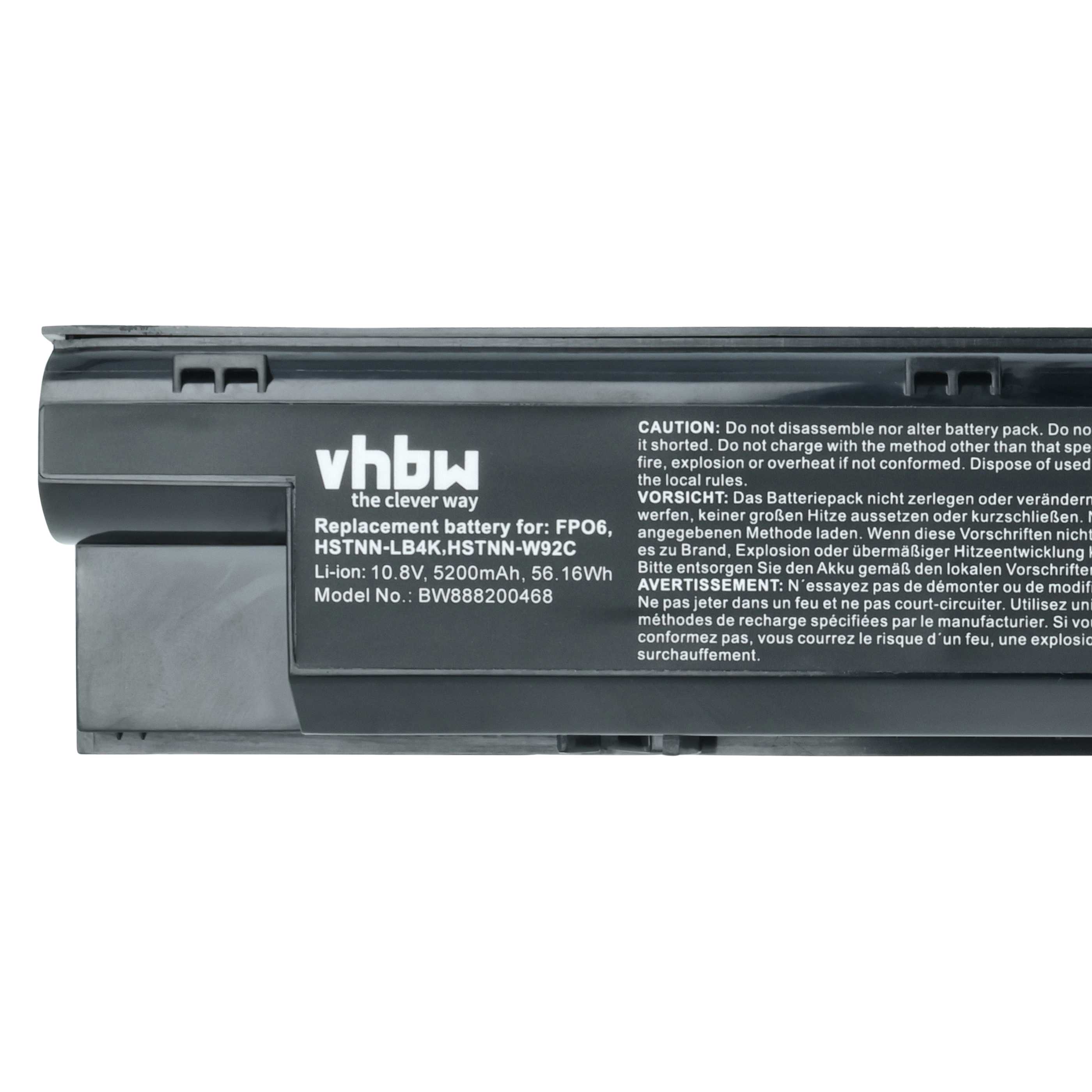 Akumulator do laptopa zamiennik HP 707616-851, 707616-141, 3ICR19/65-3 - 5200 mAh 10,8 V LiPo, czarny