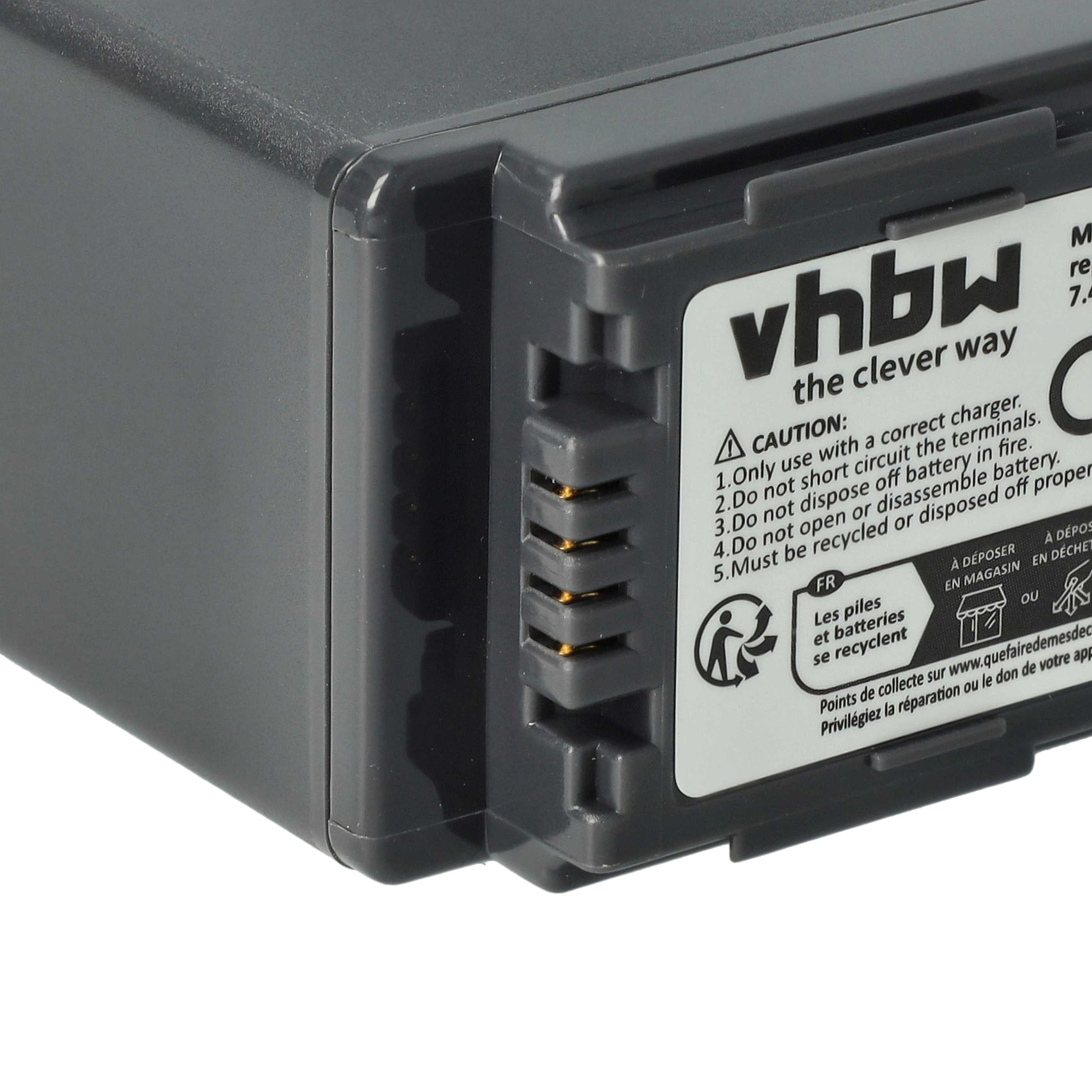 Videocamera Battery replaces Panasonic VW-VBG6 - 4400 mAh 7.4 V Li-Ion