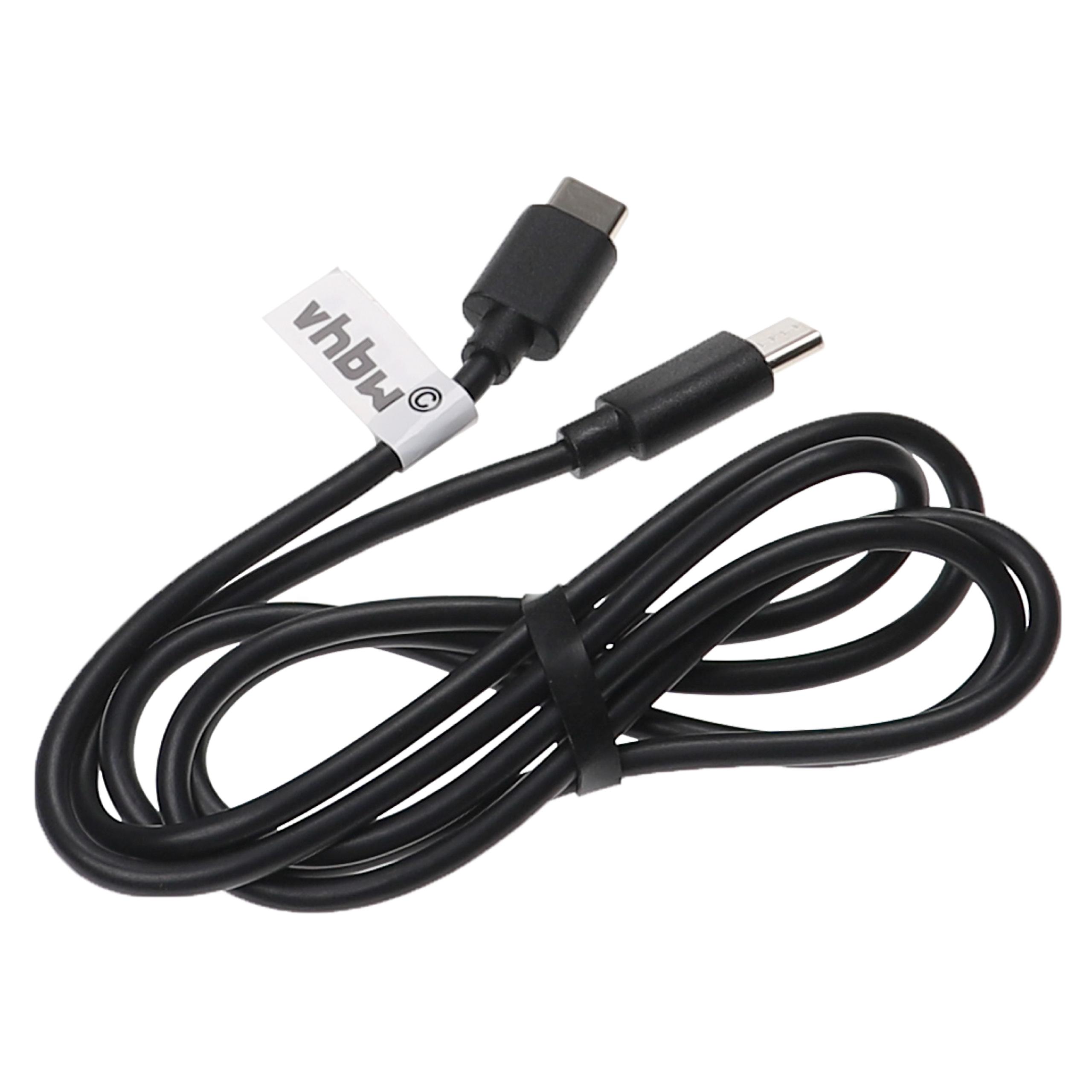 Cable de carga USB C para diversos portátiles, tablets, smartphones - 1 m, negro