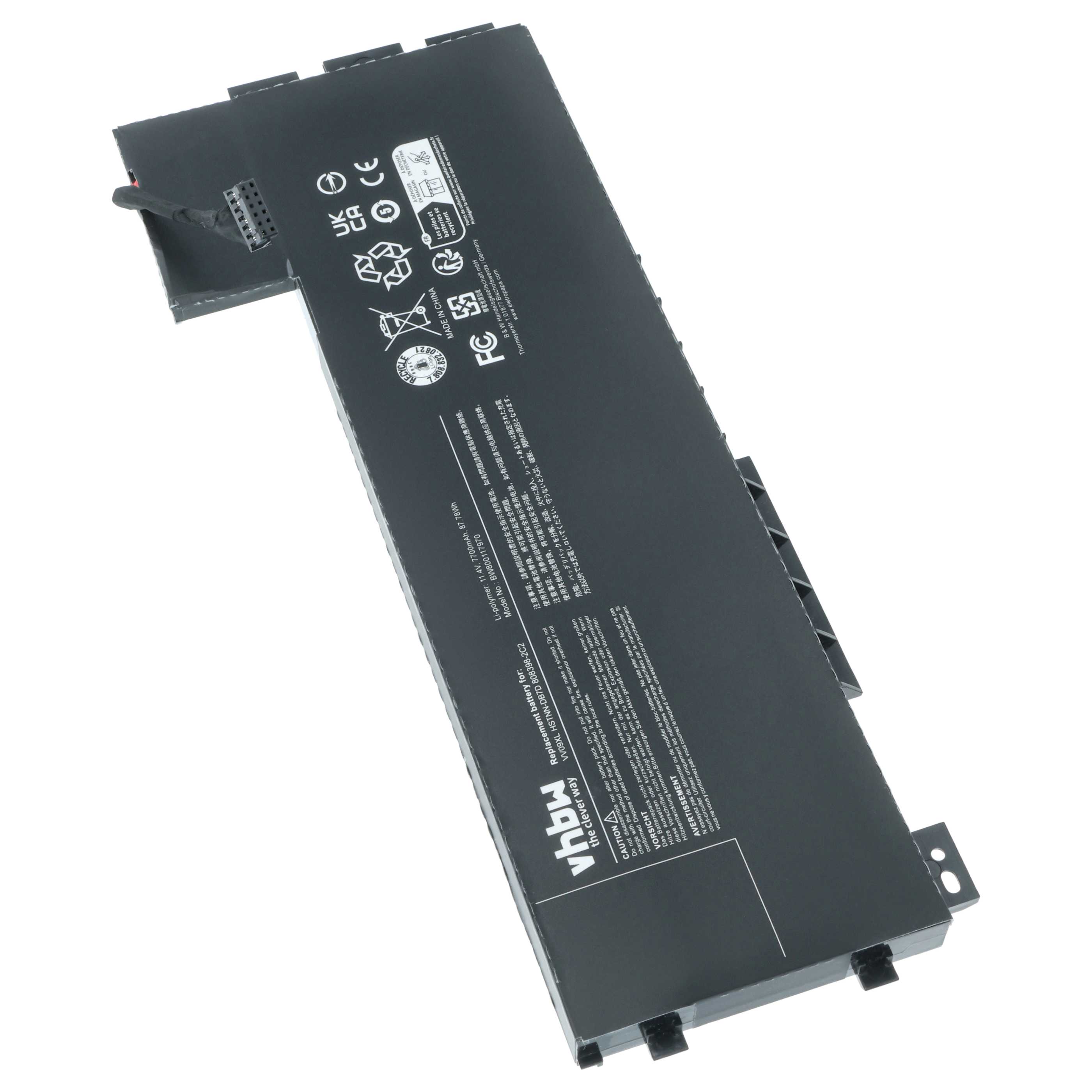 Akumulator do laptopa zamiennik HP 808398-2C1, 808398-2B1, 808398-2B2 - 7700 mAh 11,4 V LiPo, czarny