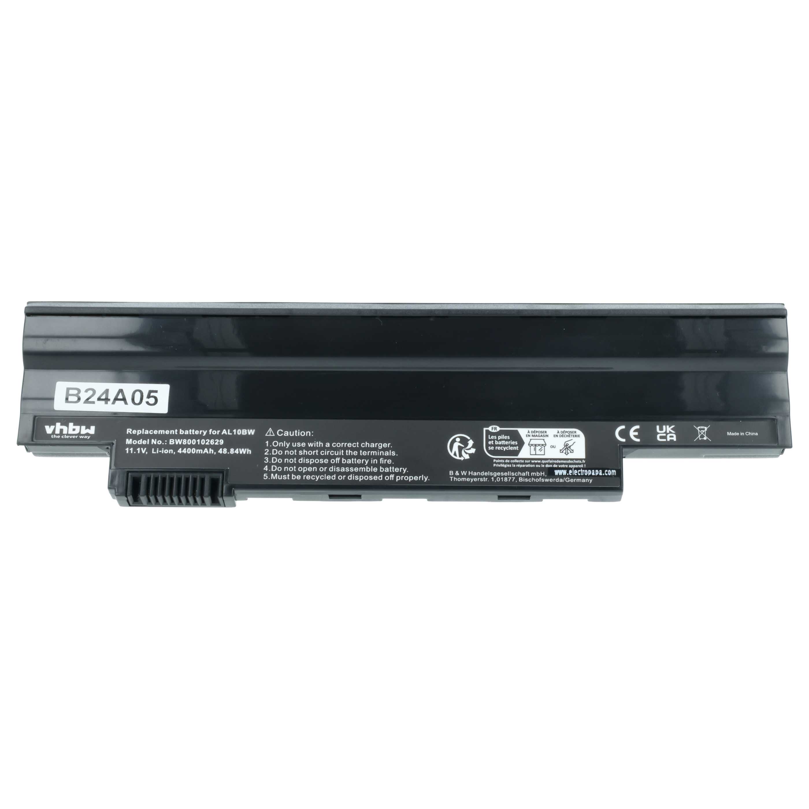 Akumulator do laptopa Acer Aspire One D255, D257, D260, D270 - 4400 mAh 11,1 V Li-Ion, czarny