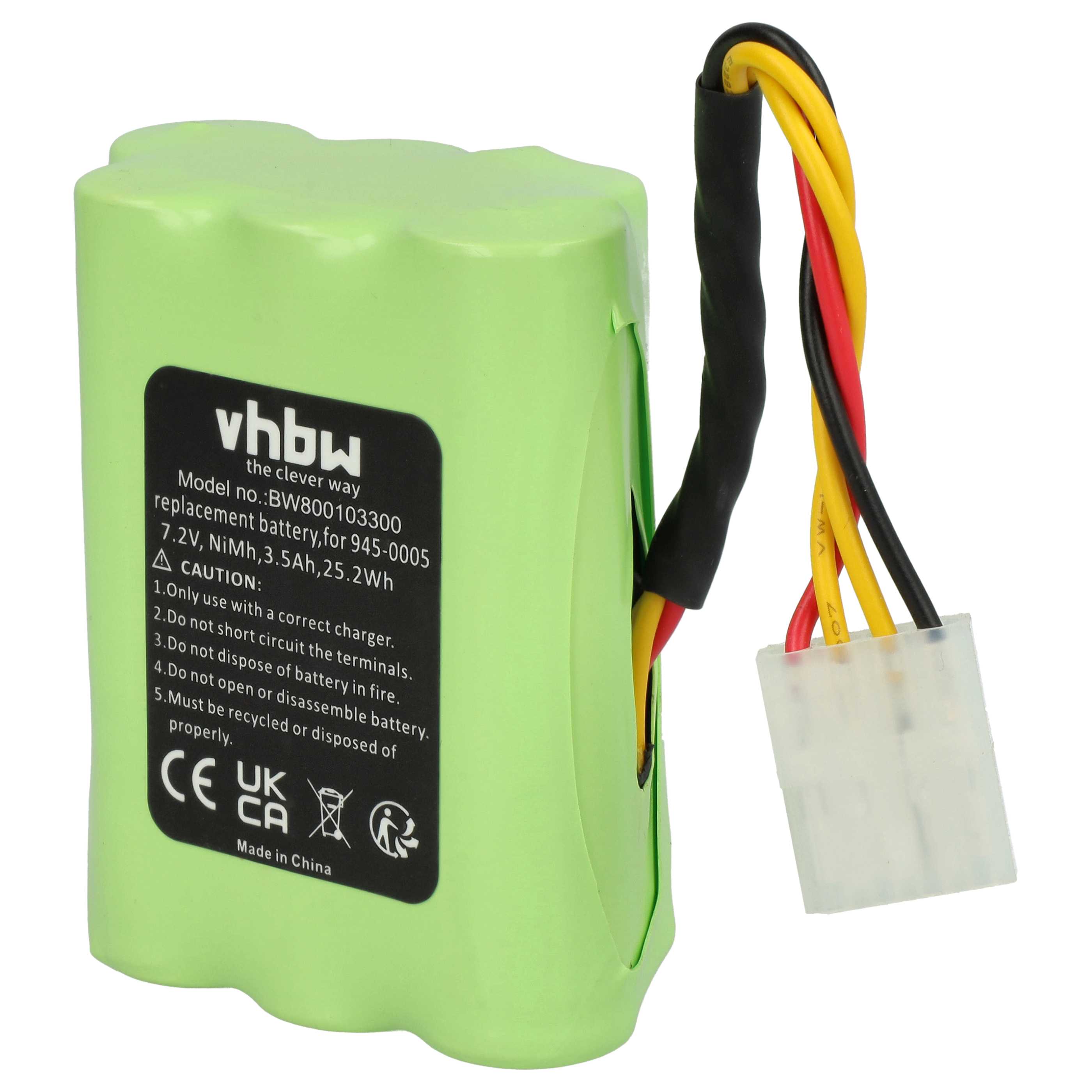 Batteria sostituisce Neato 945-0005, 945-0006, 205-0001, 945-0024 per robot aspiratore - 3500mAh 7,2V NiMH