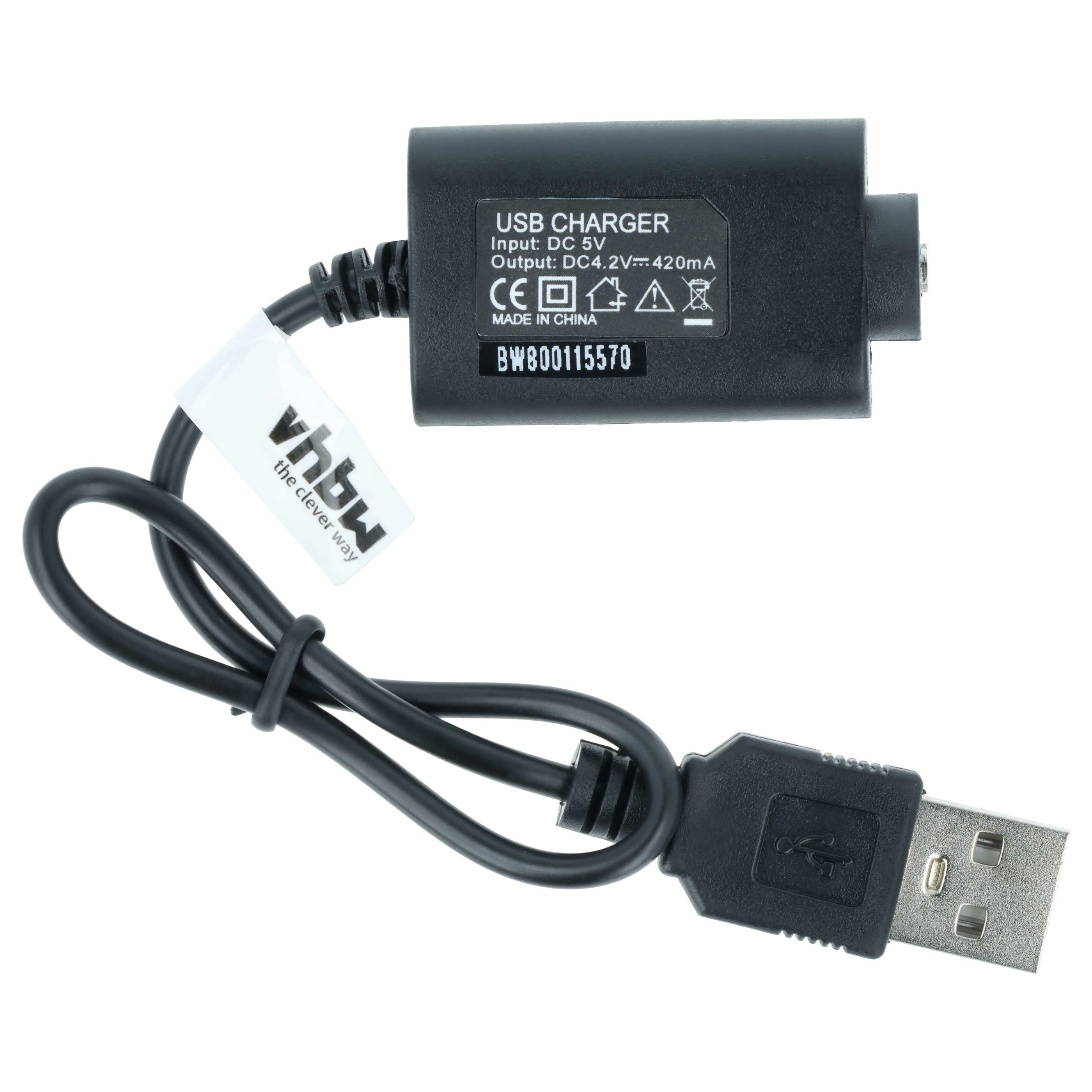 USB Charger suitable for Joyetech, Kanger eGo E-Cigarettes & other Devices with 510 Screw Closure - 25 cm