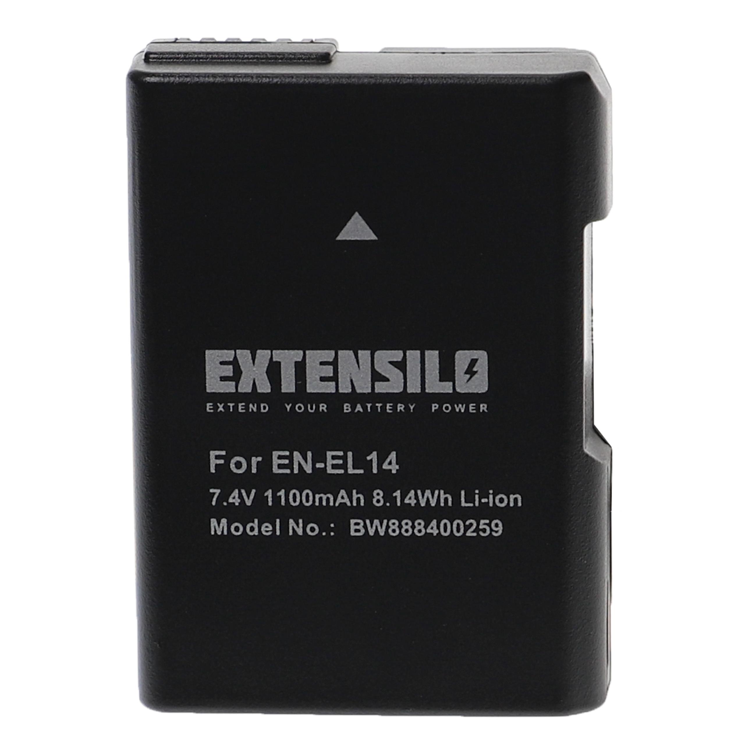 Battery Replacement for Nikon EN-EL14 - 1100mAh, 7.4V, Li-Ion with Info Chip