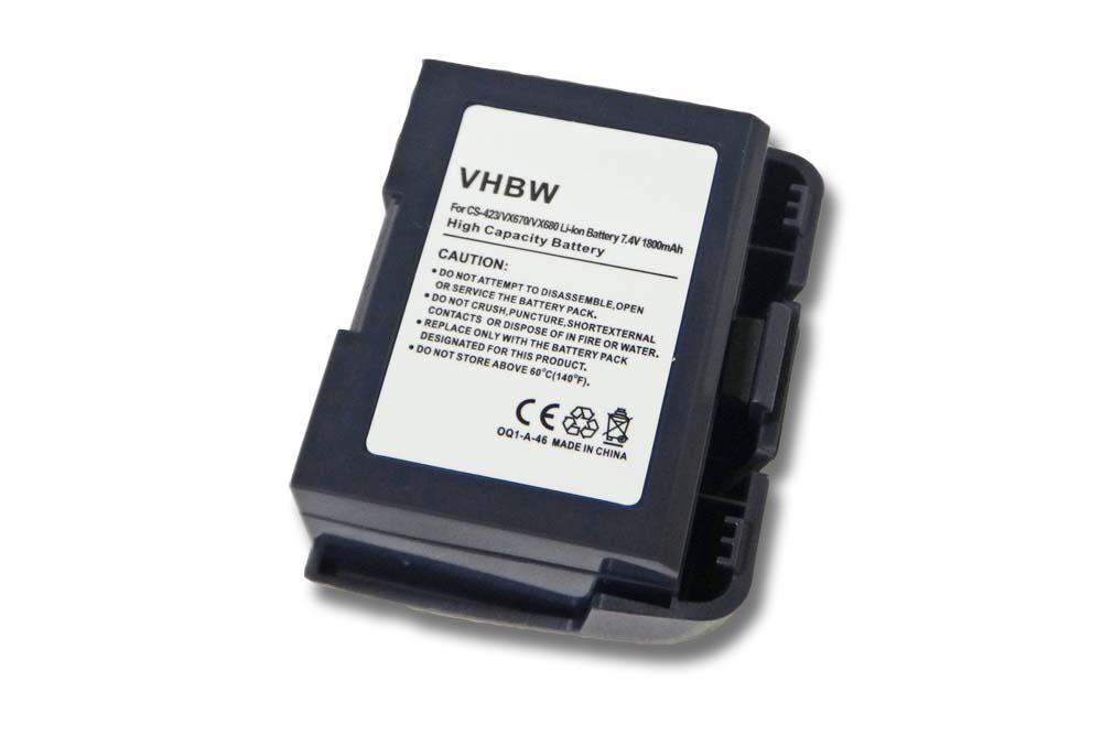 Batería reemplaza Verifone BPK268-001-01-A para escáner de código de barras Verifone - 1800 mAh 7,4 V Li-Ion