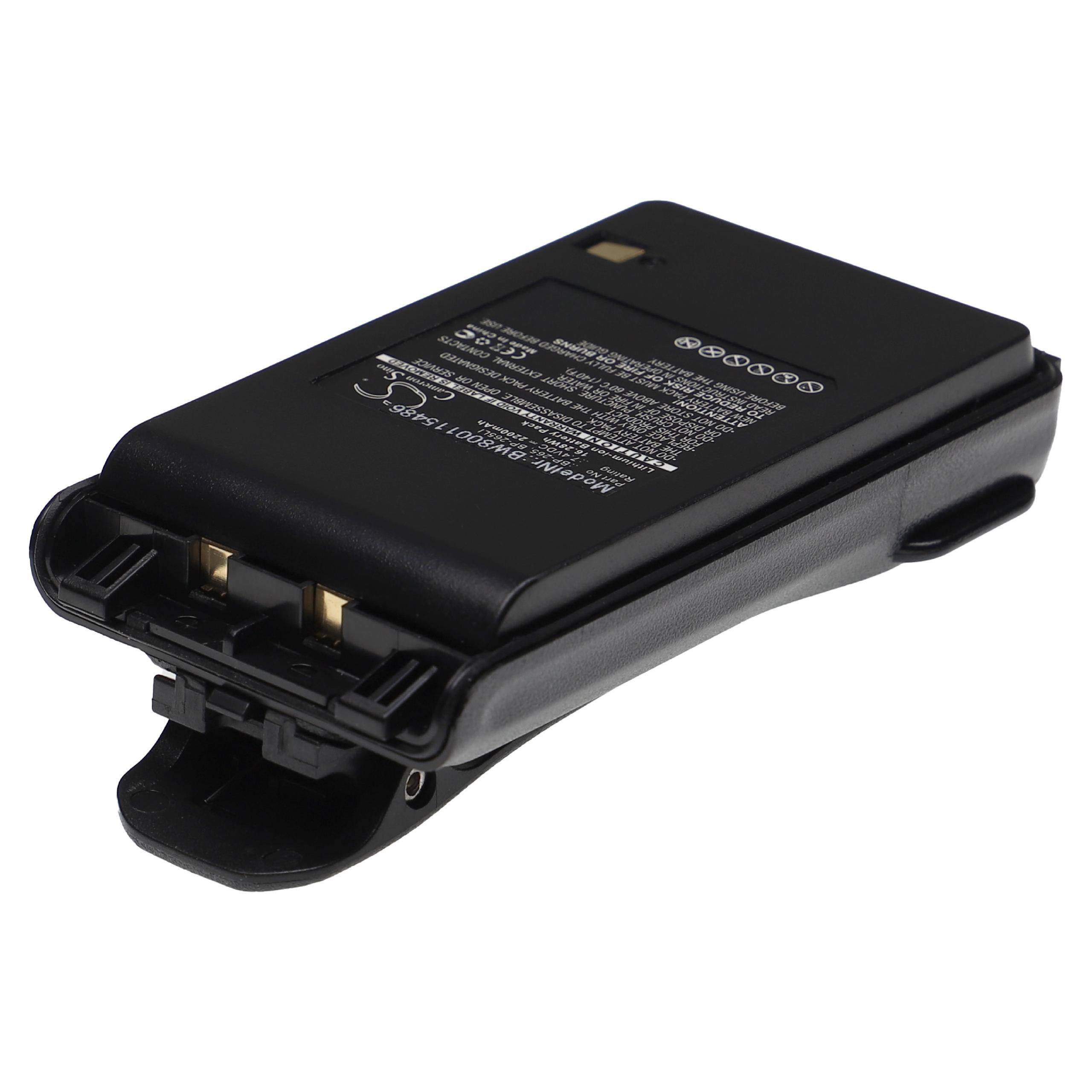 Akumulator do radiotelefonu zamiennik Icom BP-265LI, BP-265 - 2200 mAh 7,4 V Li-Ion + klips na pasek